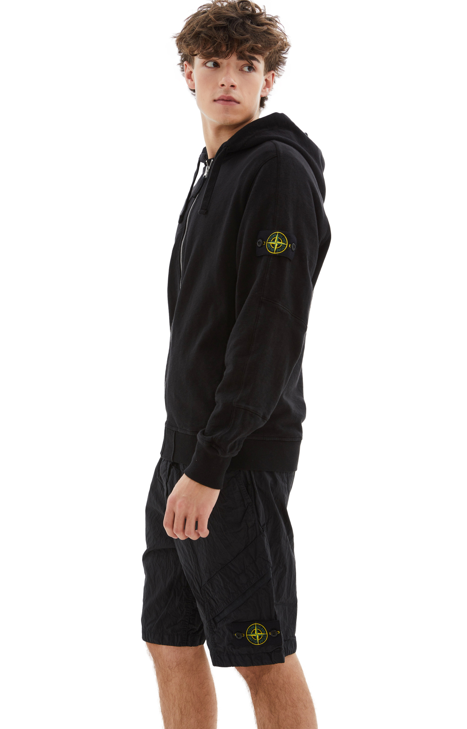 Stone Island Black hoodie with zipper