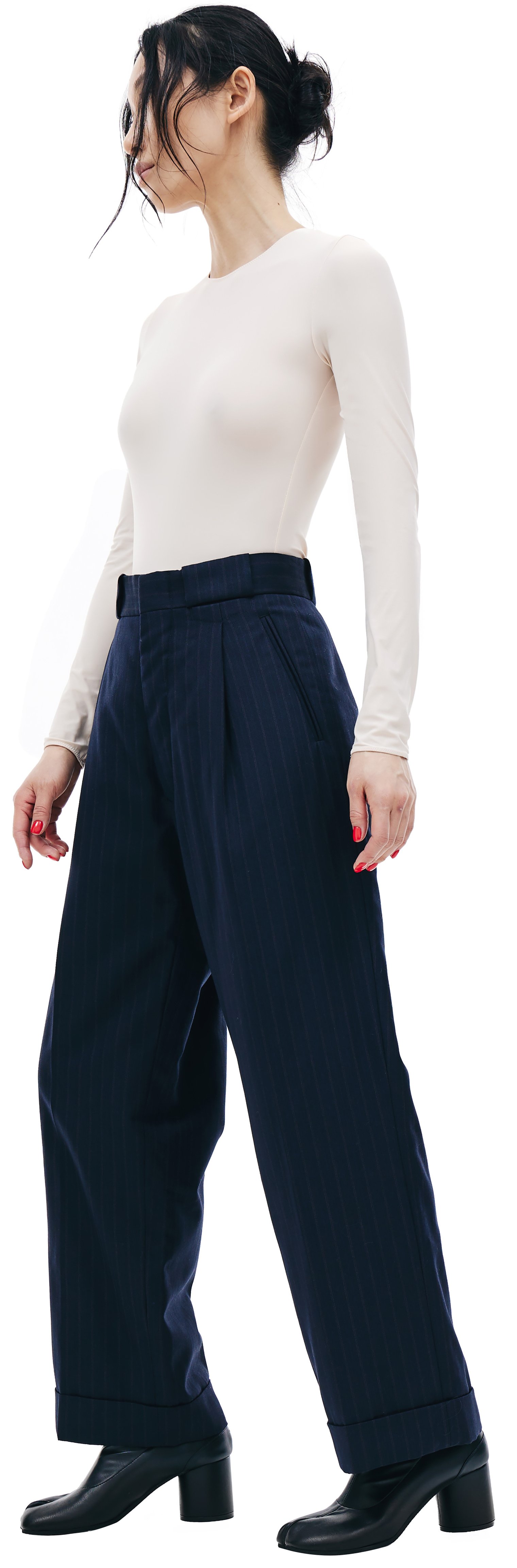 Maison Margiela Striped Padded Wool Trousers