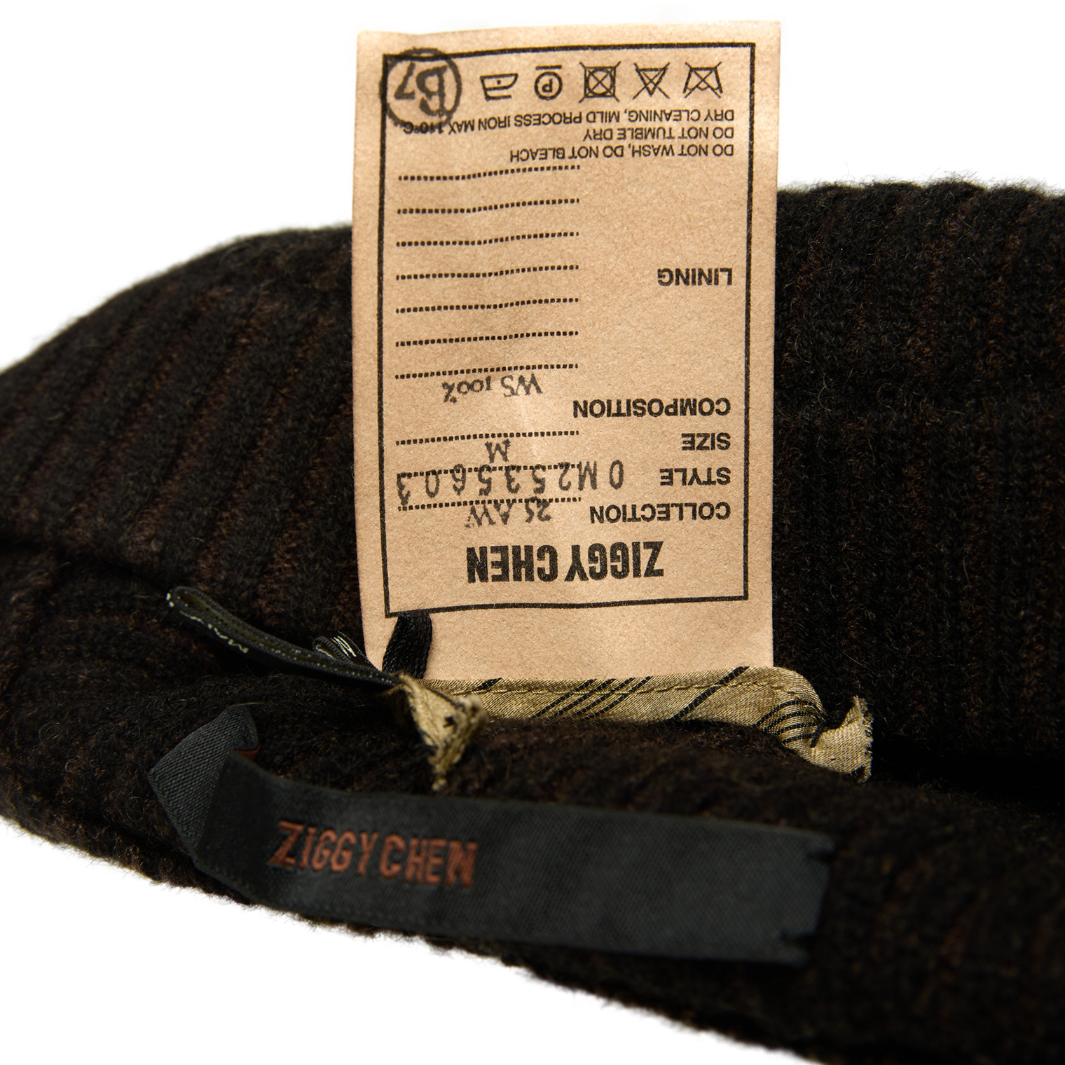 Buy Ziggy Chen men dark brown cashmere hat for $225 online on SV77