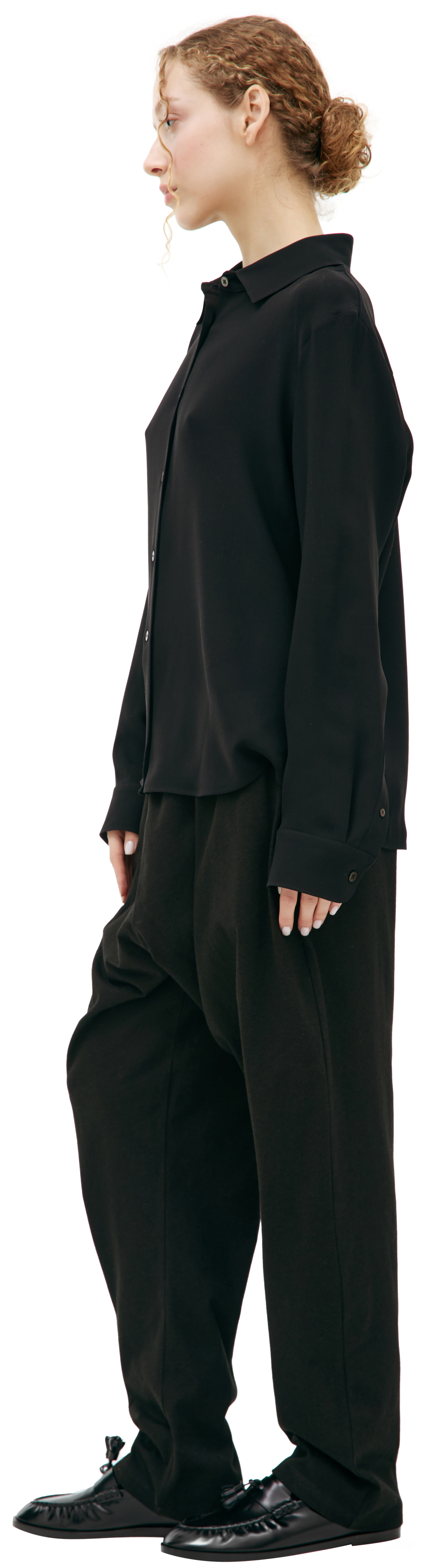 The Row Black silk shirt