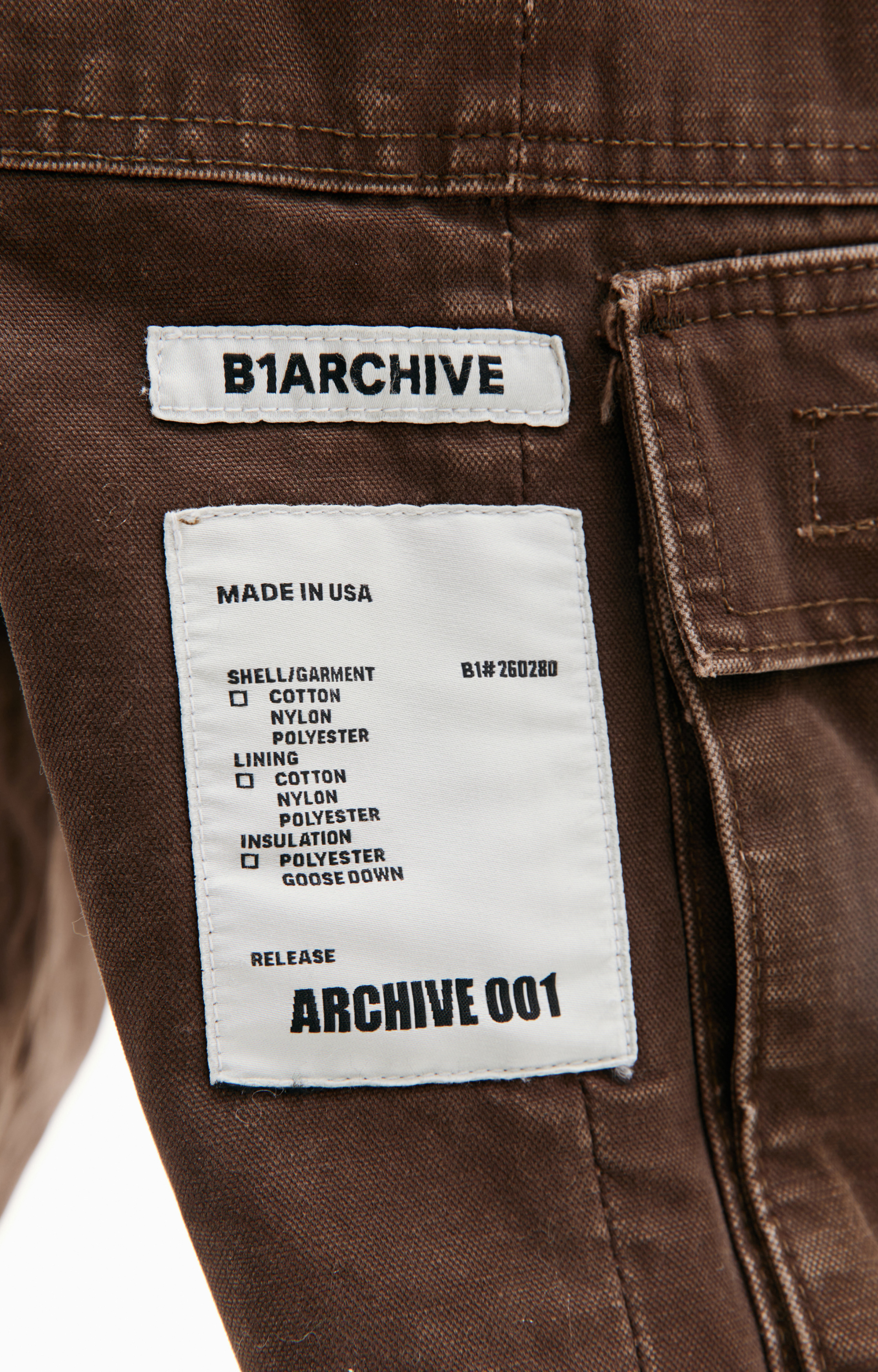 B1ARCHIVE Brown wide leg cargo jeans