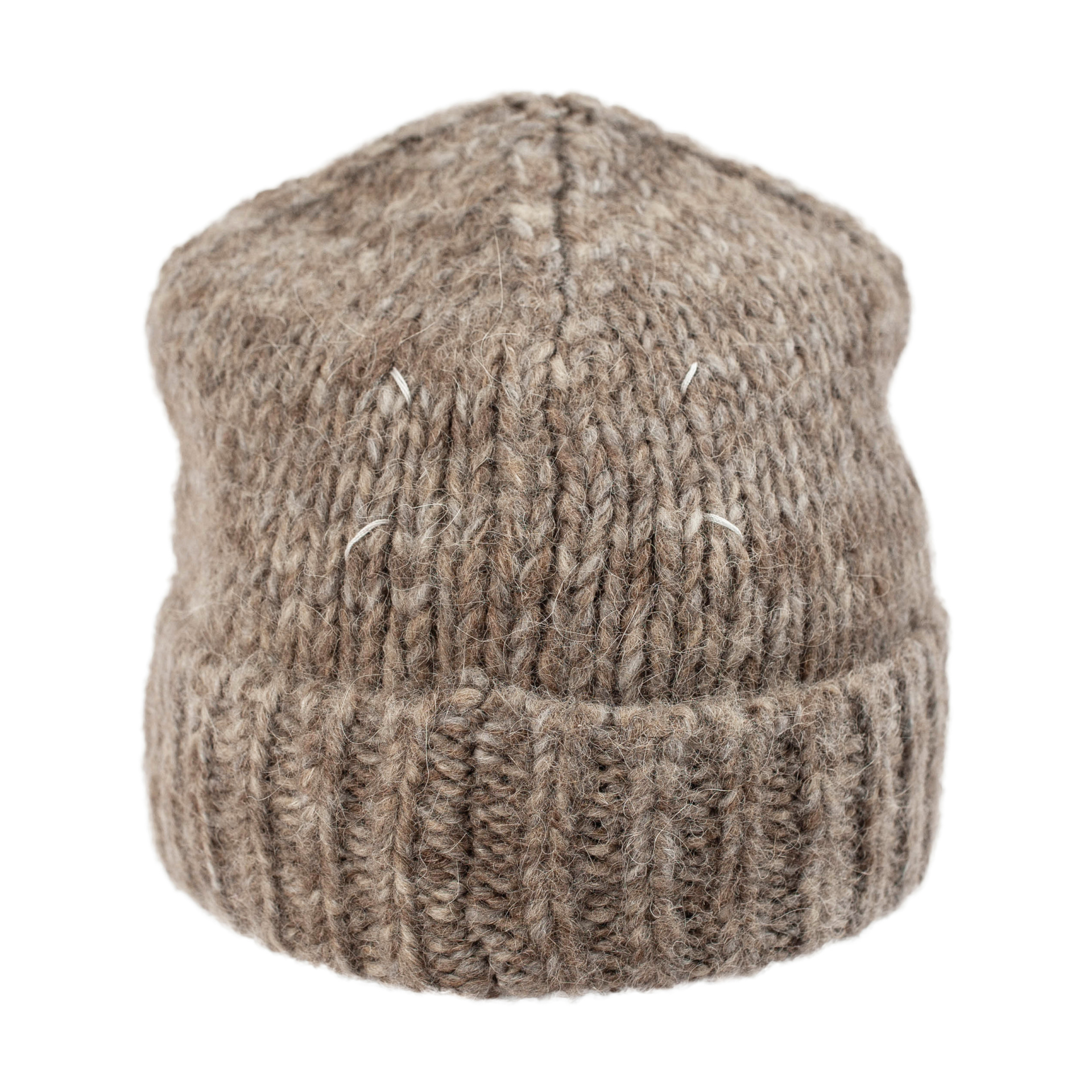 Maison Margiela Brown Cotton and Wool Beanie