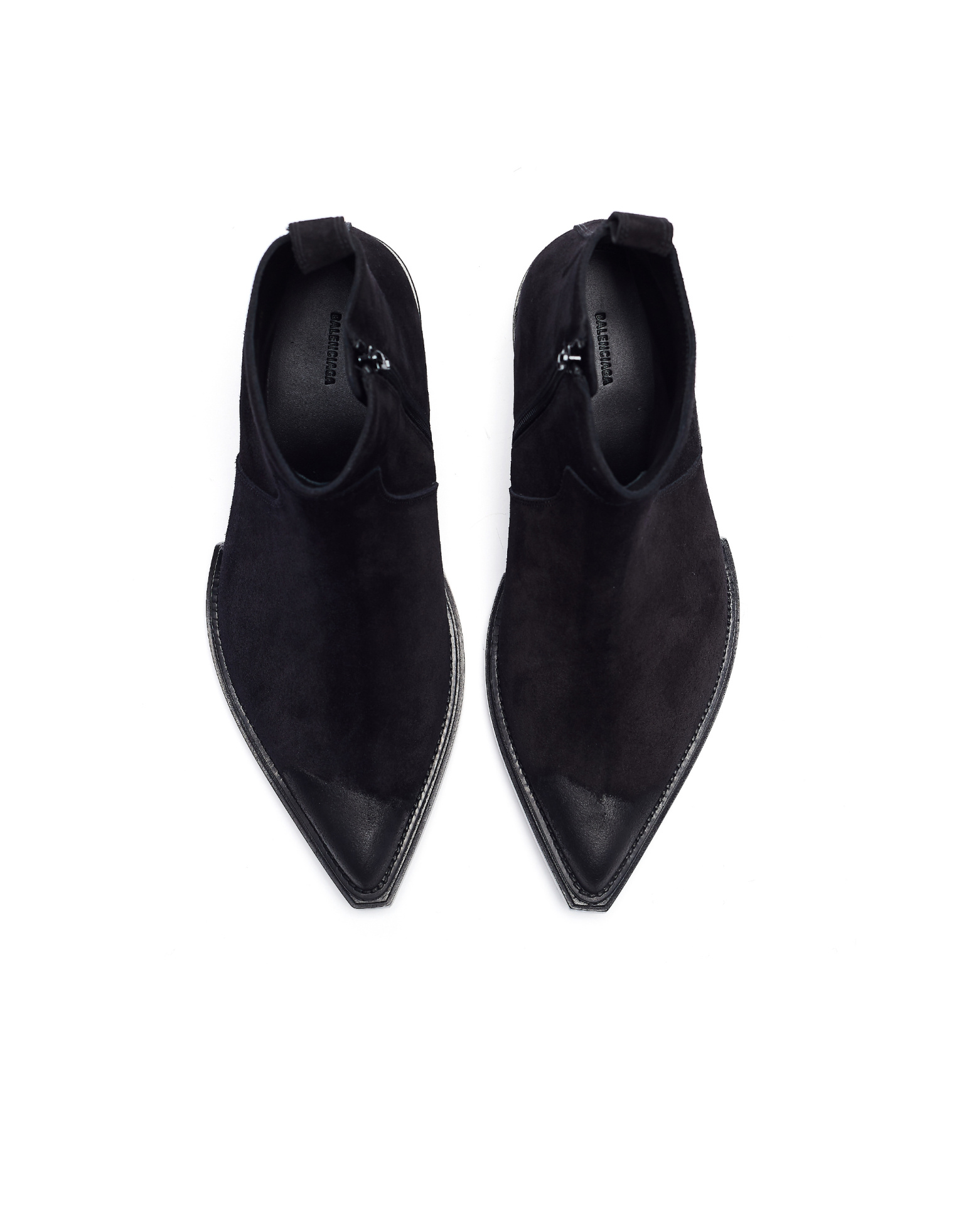 Balenciaga Black Suede Santiag Boots