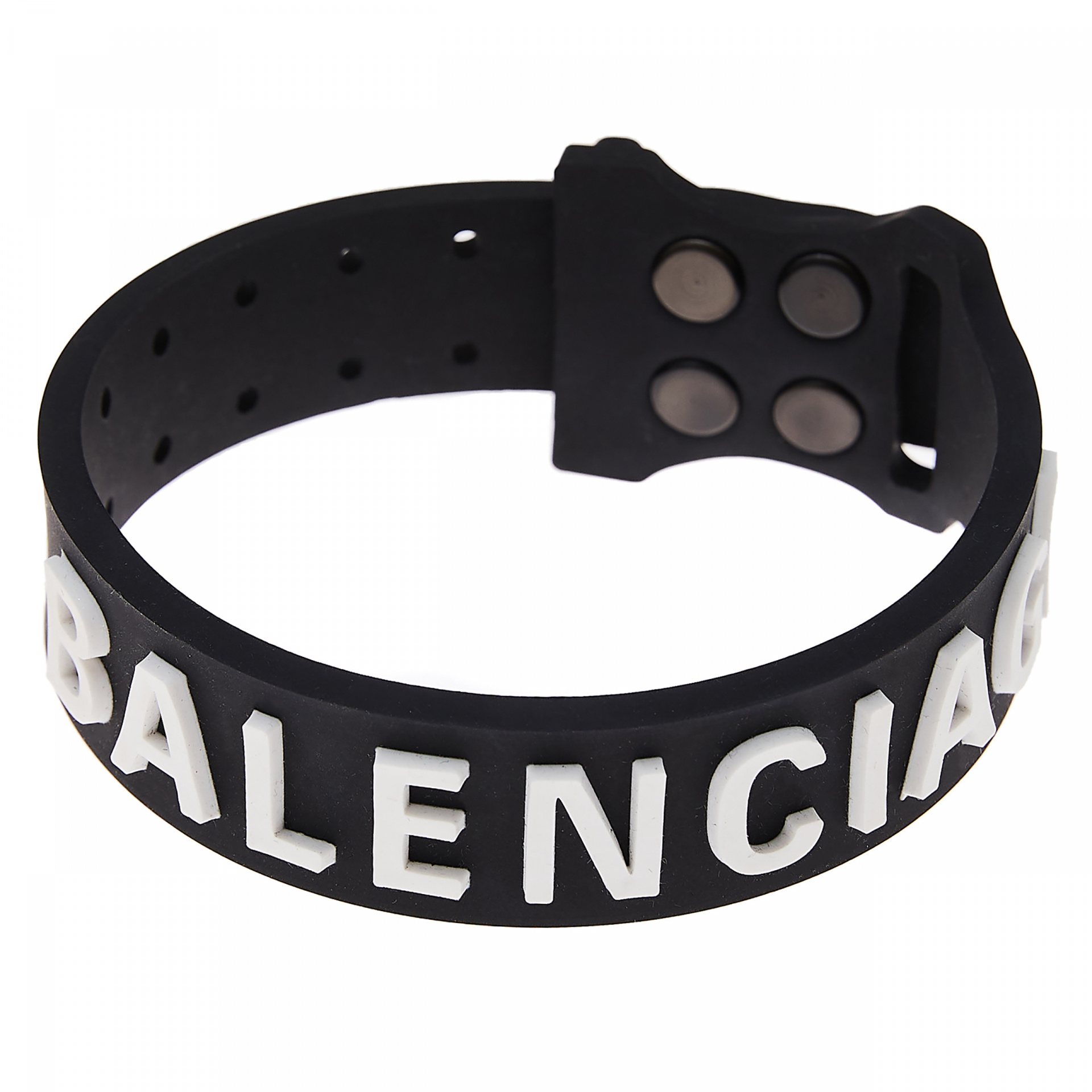 Balenciaga Черный силиконовый браслет с логотипом