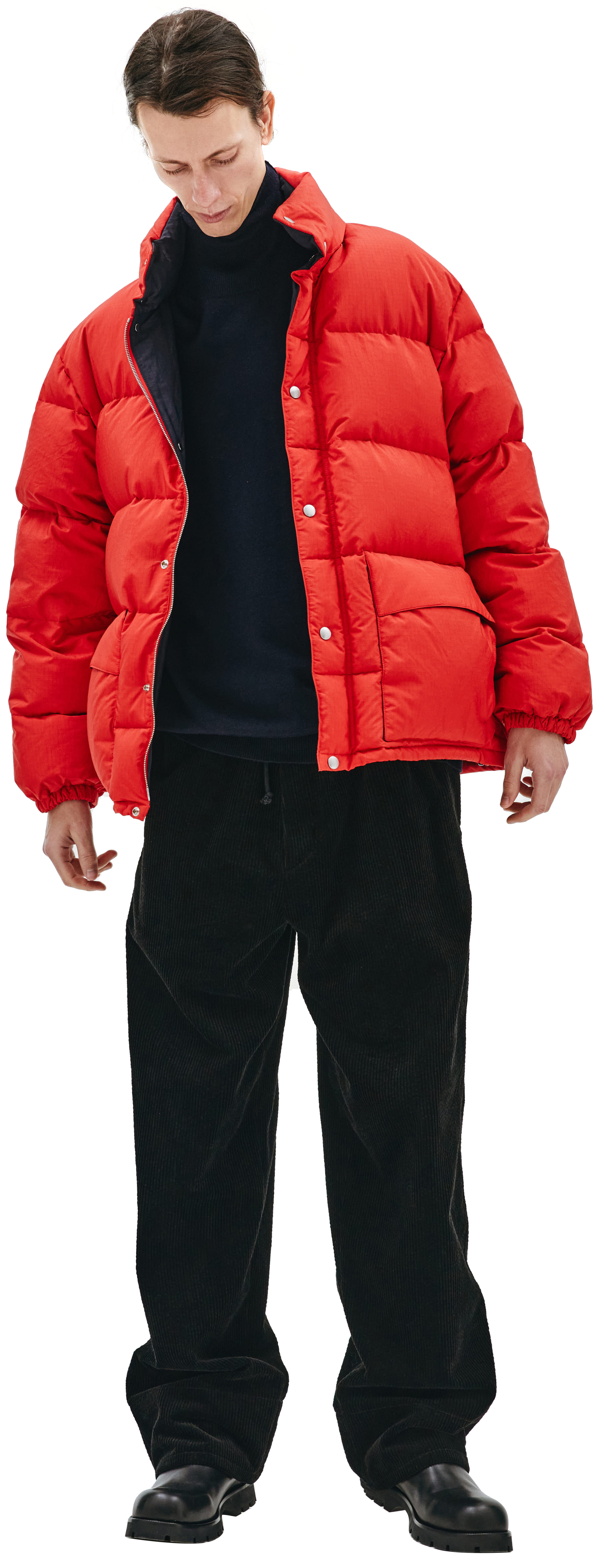 Jil Sander Red water-repellant down jacket