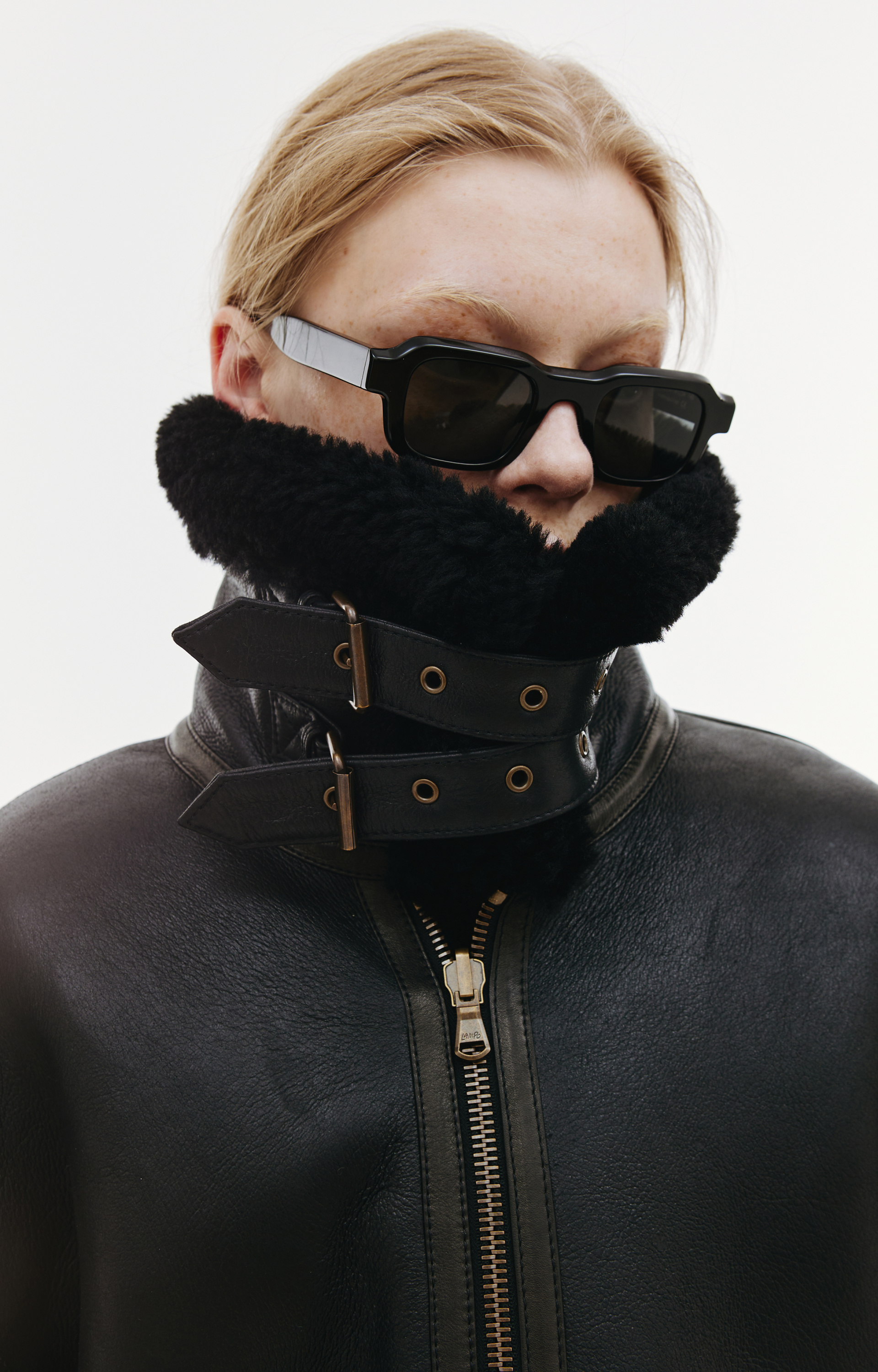 VETEMENTS Black reversible shearling jacket