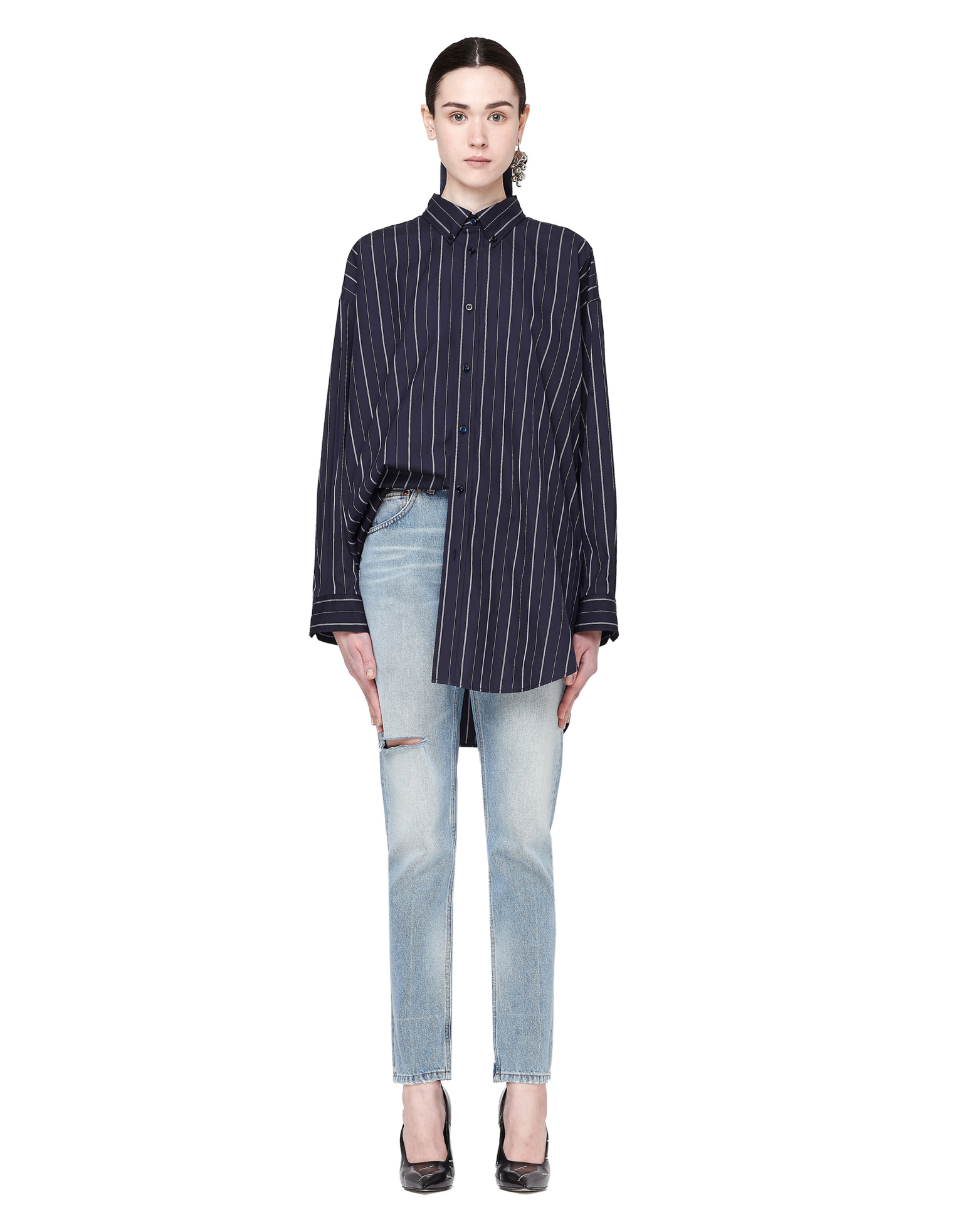 Balenciaga Синяя рубашка Tag