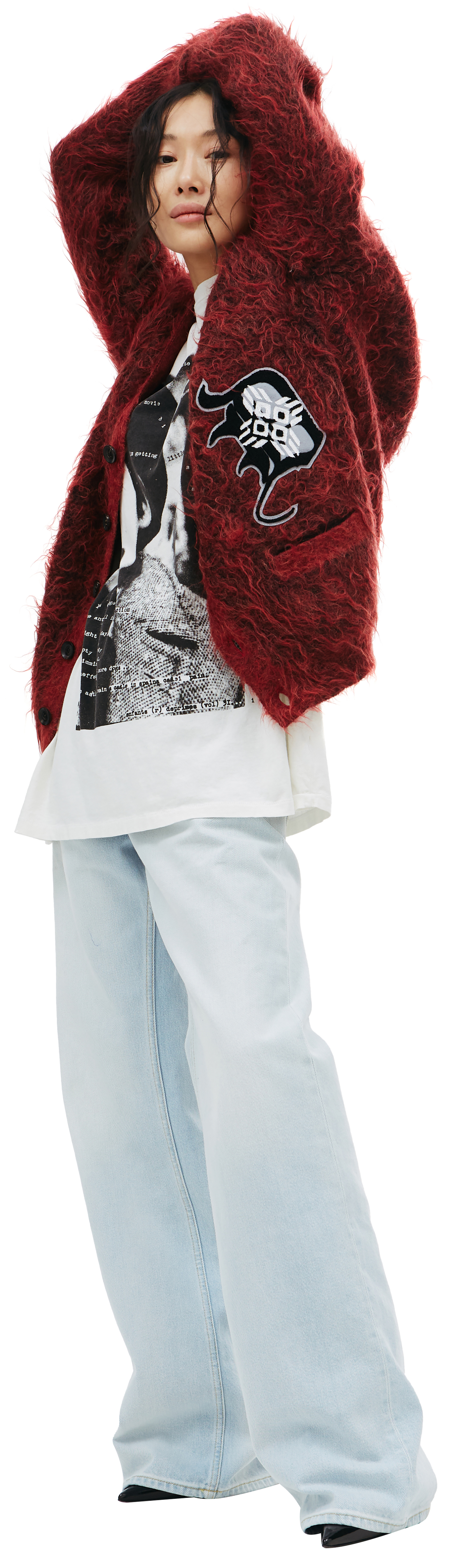 Children of the discordance Patched wool cardigan