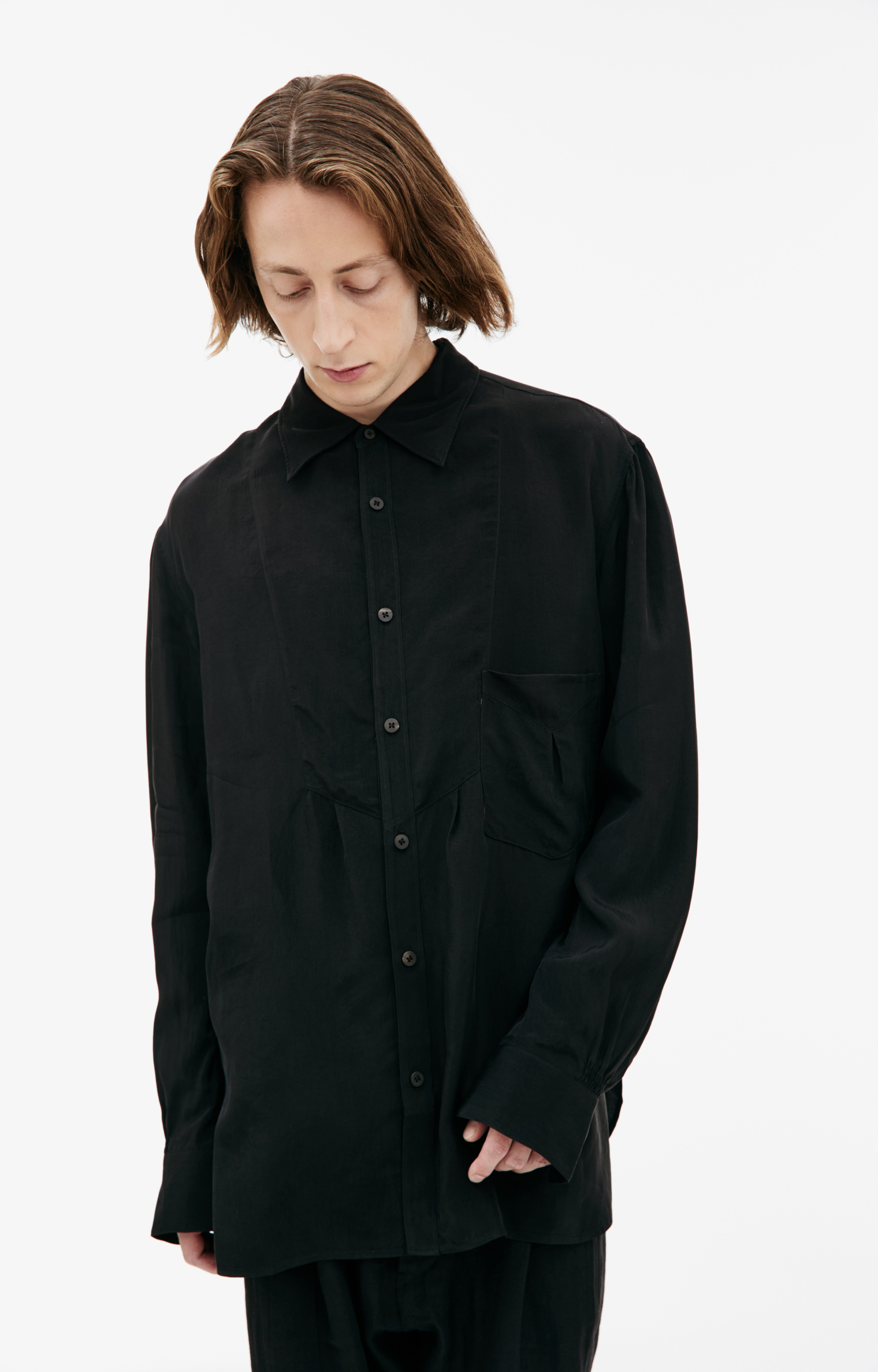 Ziggy Chen Black shirt with pocket