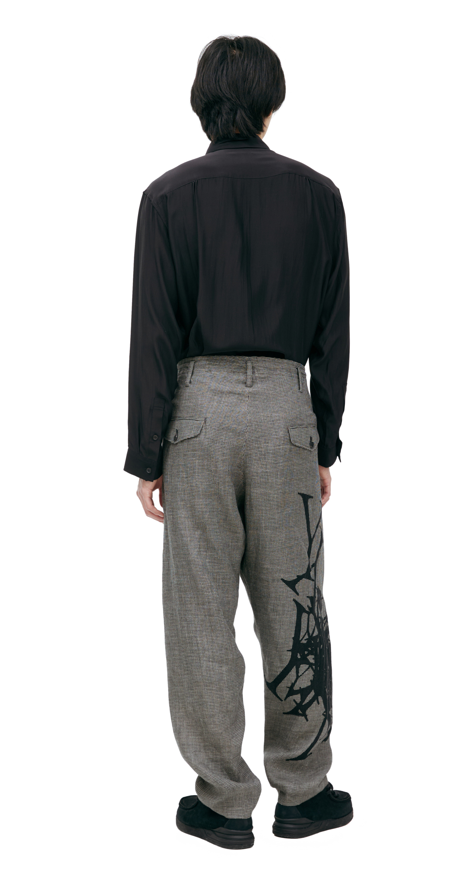 Yohji Yamamoto Grey logo trousers