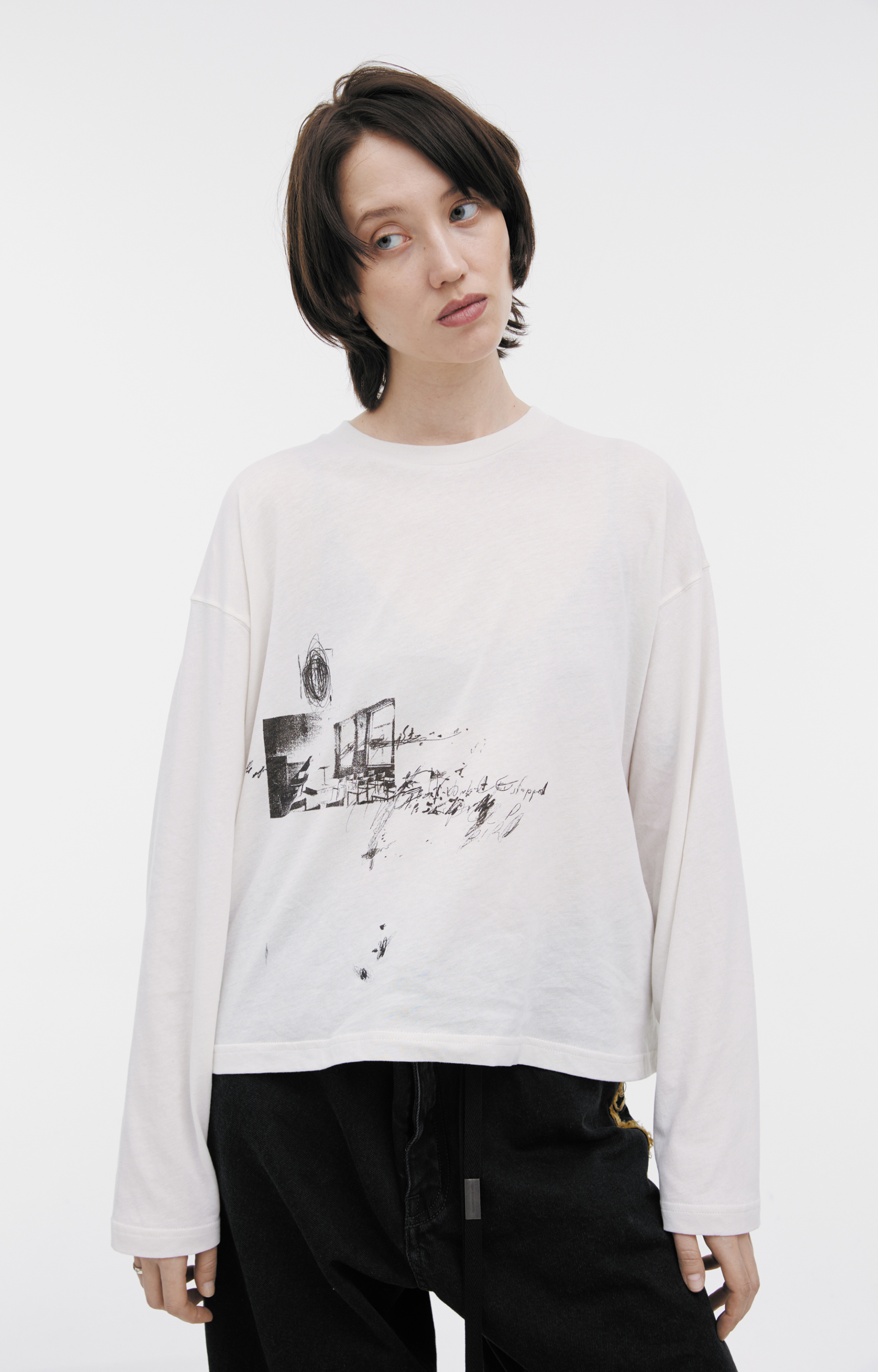 Ann Demeulemeester Longлоsleeve shirt with an abstract print