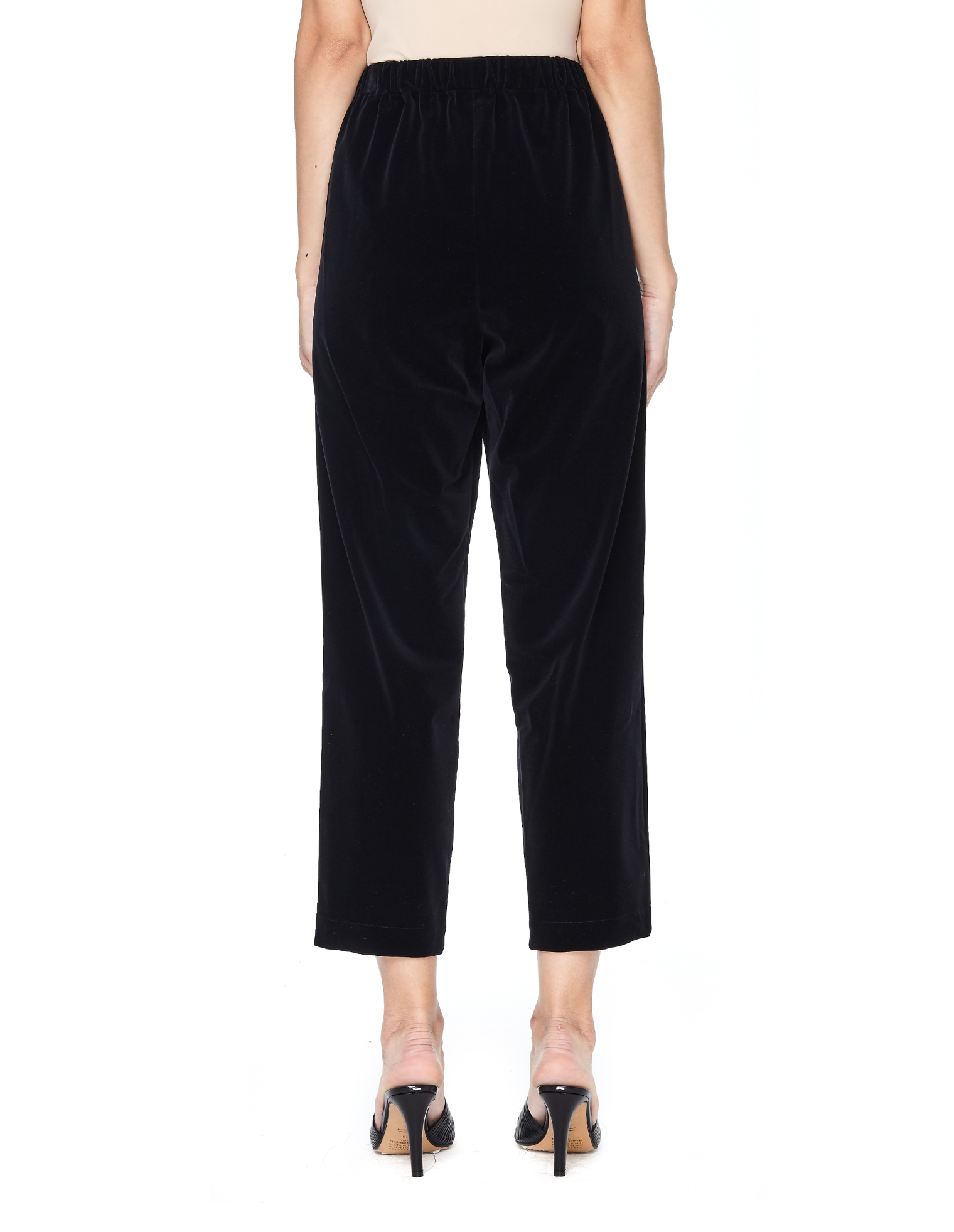 Comme des Garcons Black Cropped Velvet Trousers