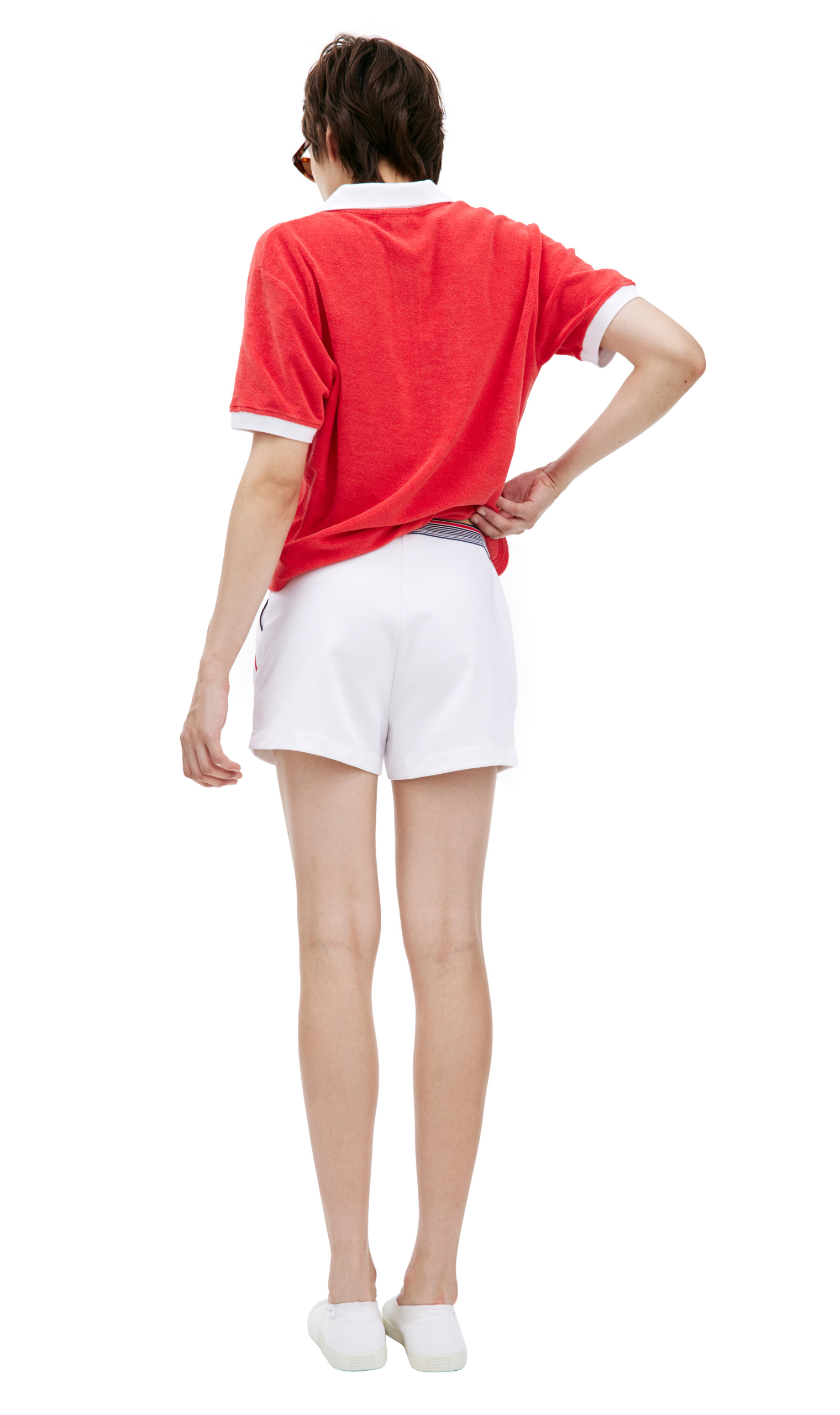 SPORTY & RICH White button-down shorts