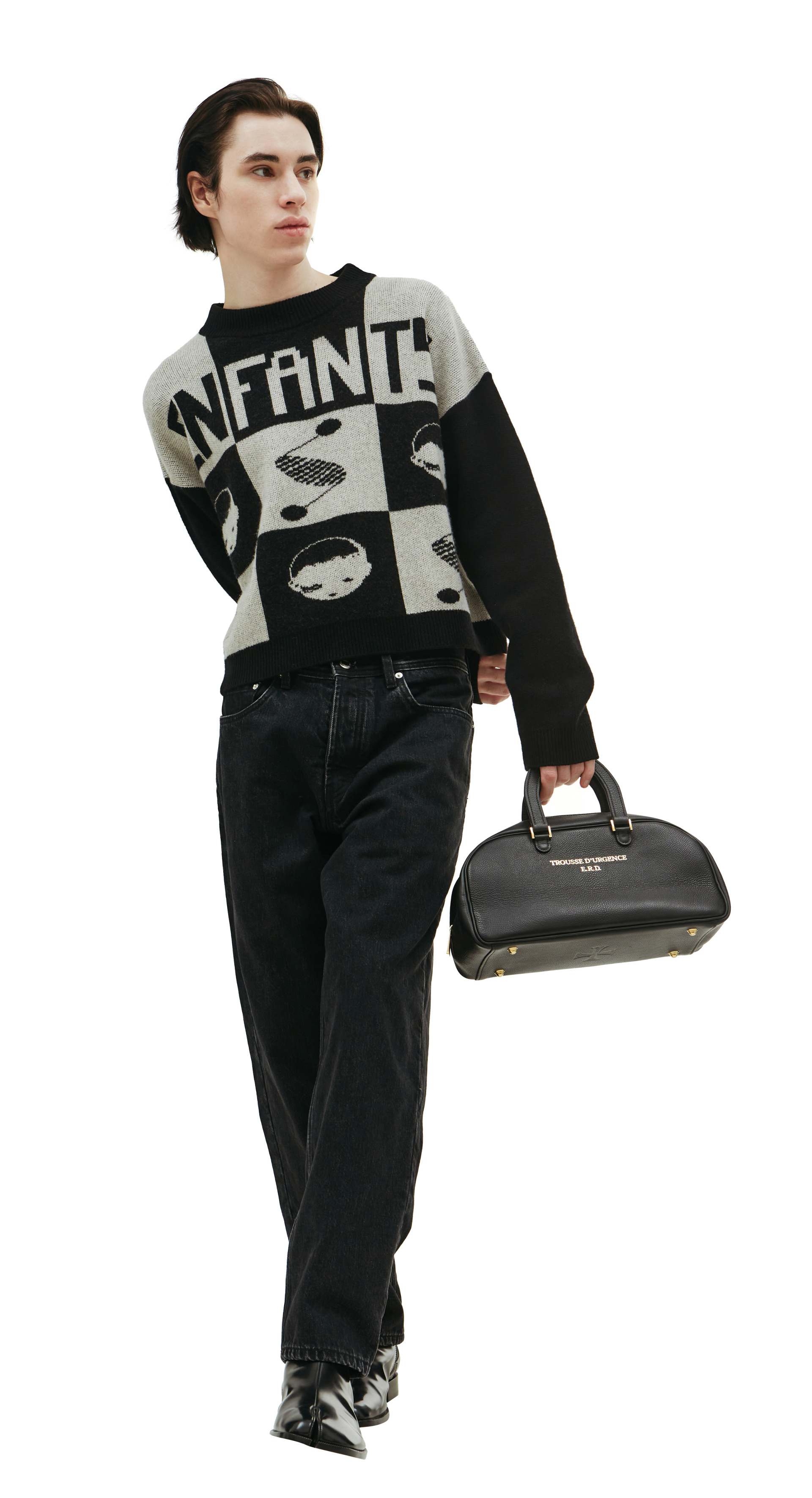 Enfants Riches Déprimés Logo check croped sweater