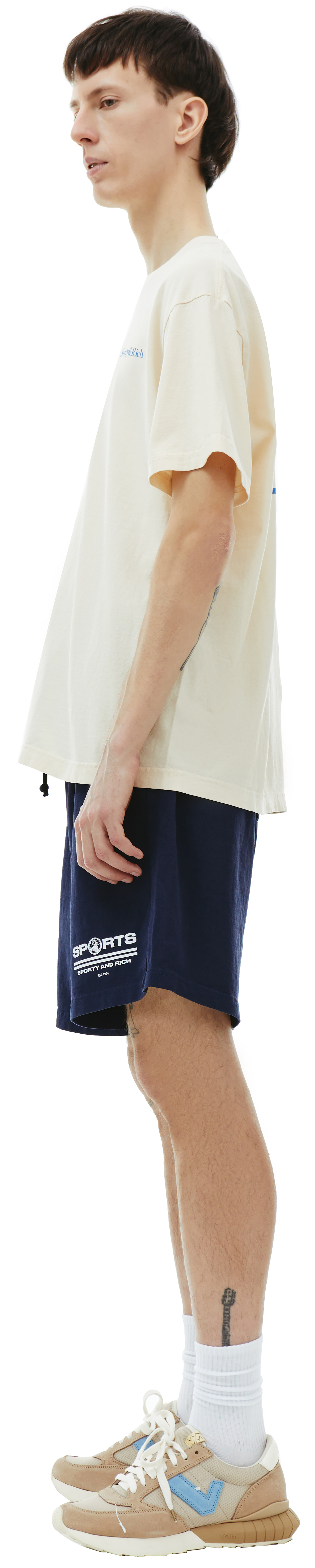 SPORTY & RICH Beige \'Health is Wealth\' T-Shirt