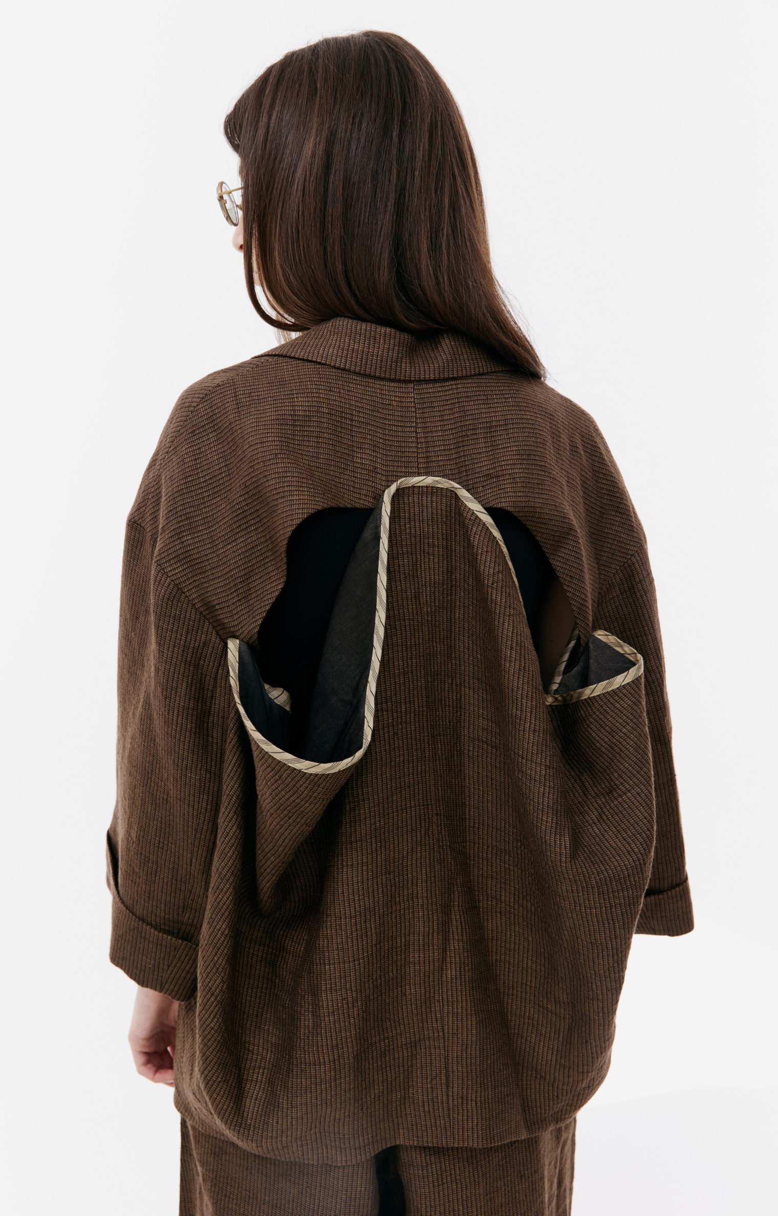 Ziggy Chen Brown linen jacket