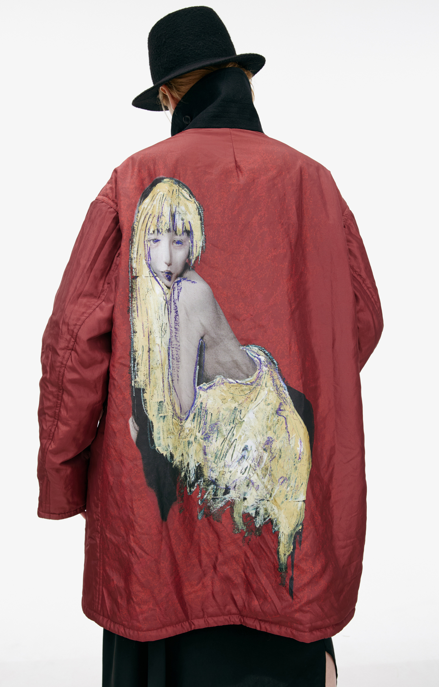 Yohji Yamamoto Double sided coat with print