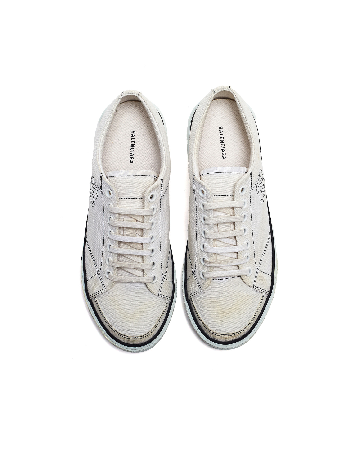 Balenciaga Black-white Textile Match Sneakers