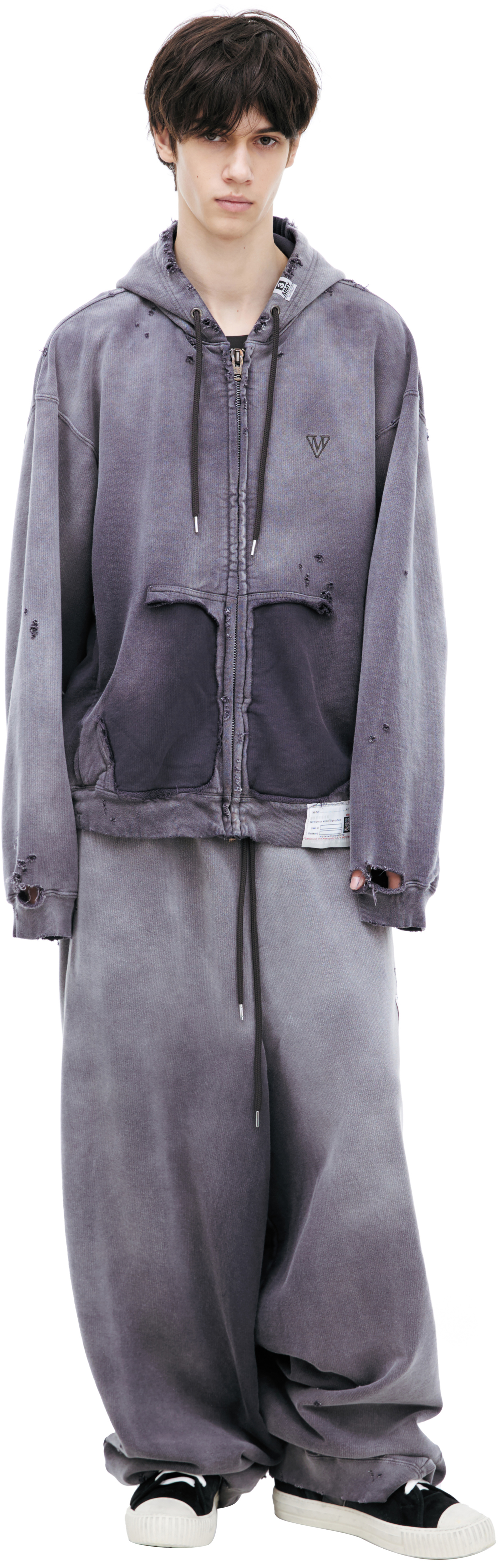 Buy Maison Mihara Yasuhiro men grey zippered hoodie for €665
