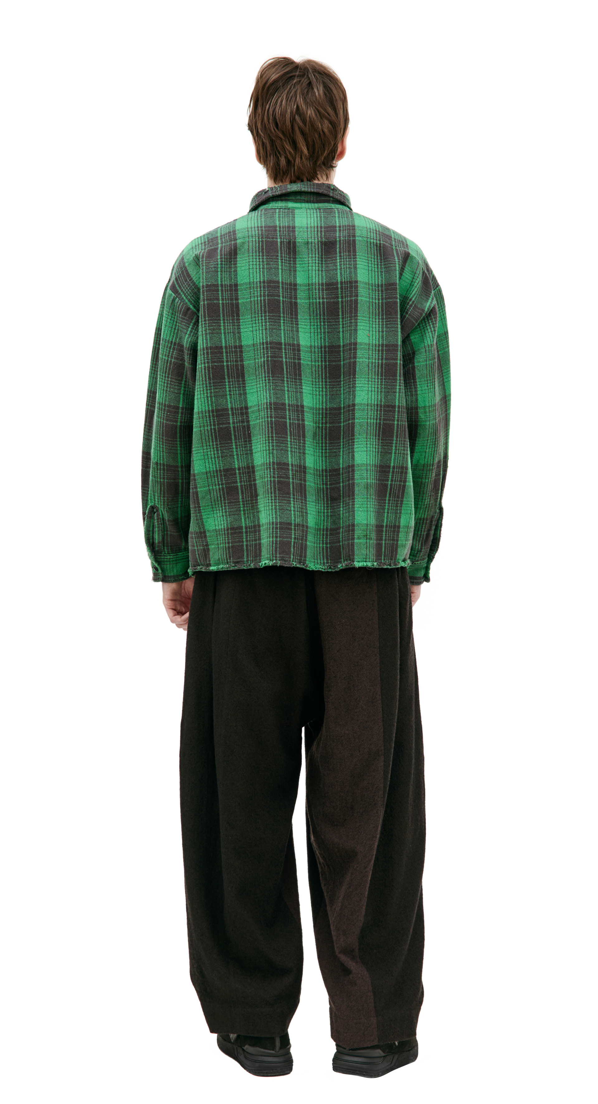 Saint Mxxxxxx Ripped plaid shirt