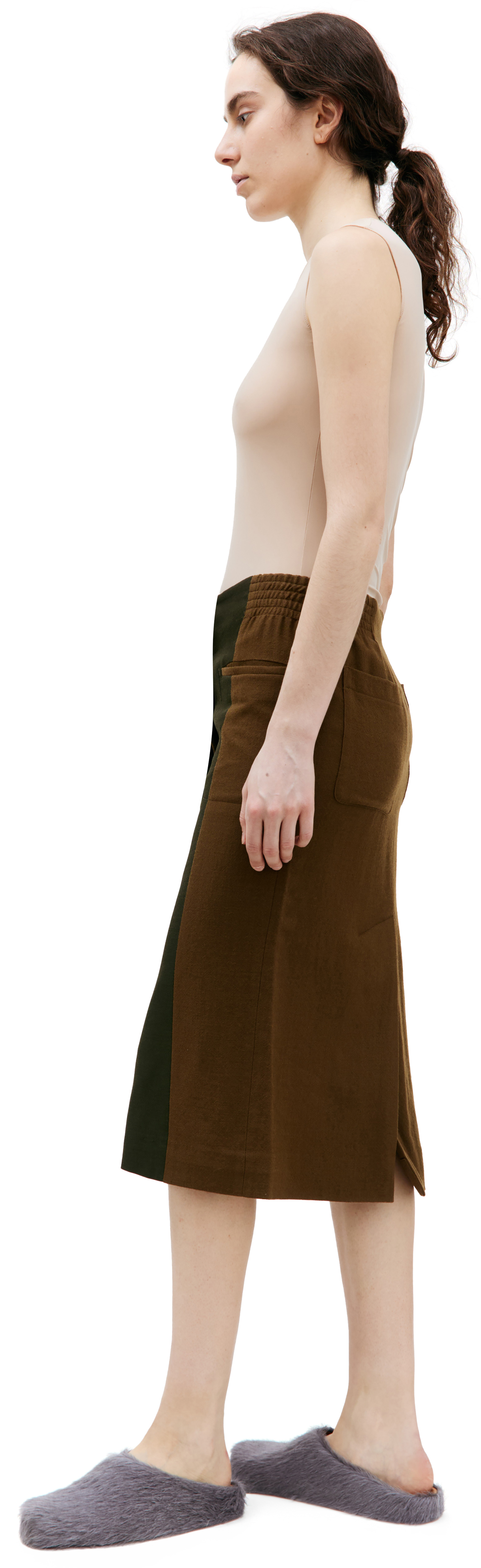 Haider Ackermann Khaki Wool skirt