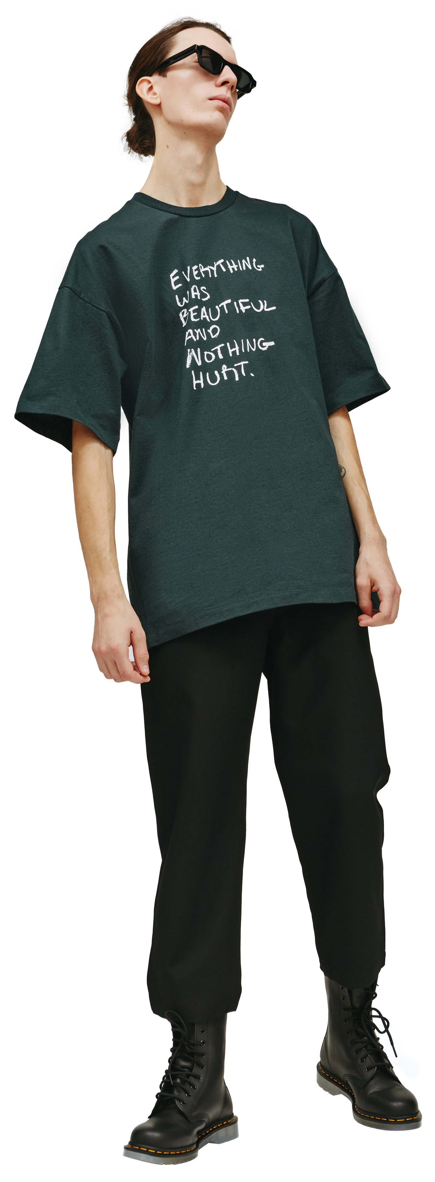 Buy OAMC men green kurt cotton t-shirt for $273 online on SV77