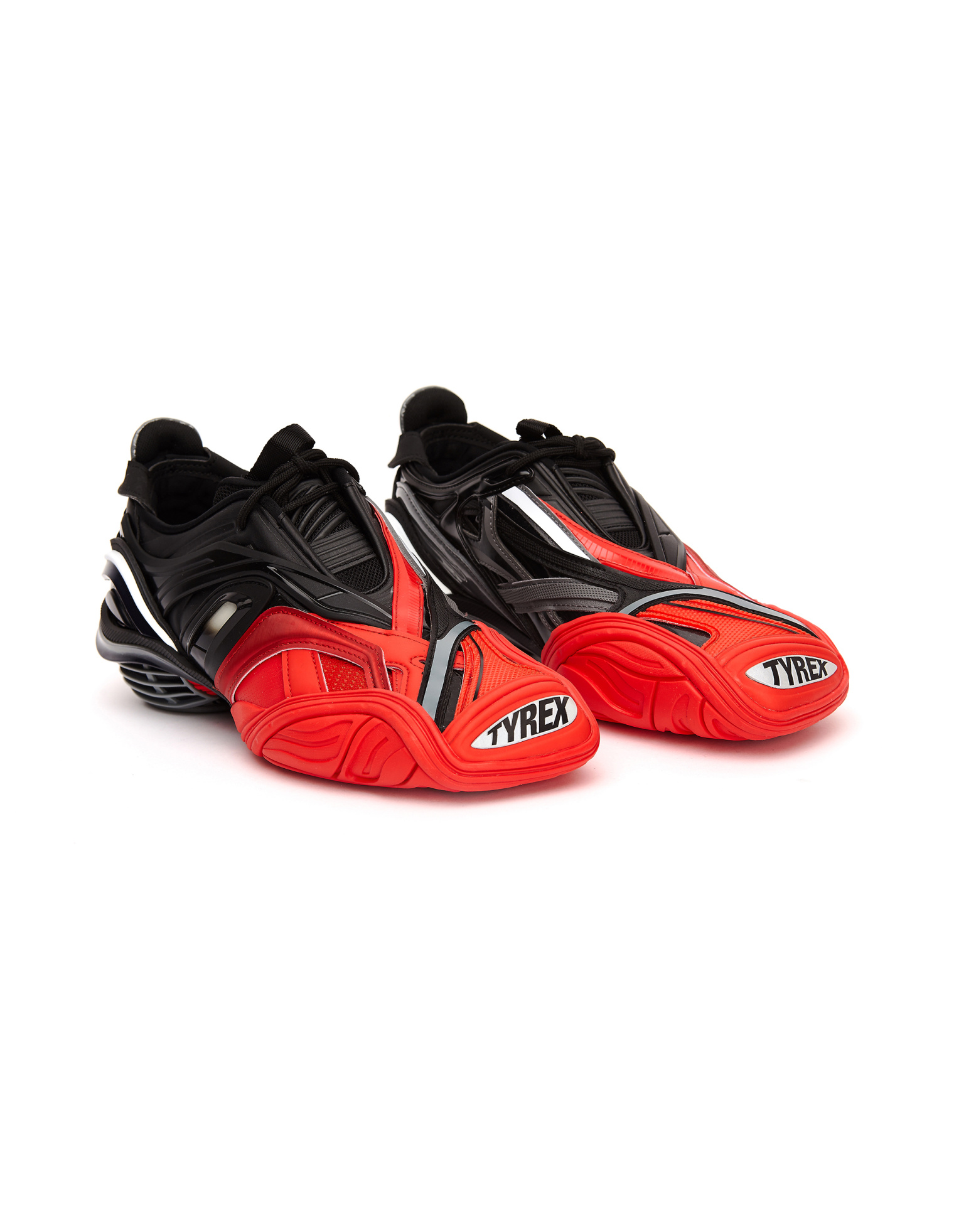 Balenciaga Grey & Red Tyrex Sneakers