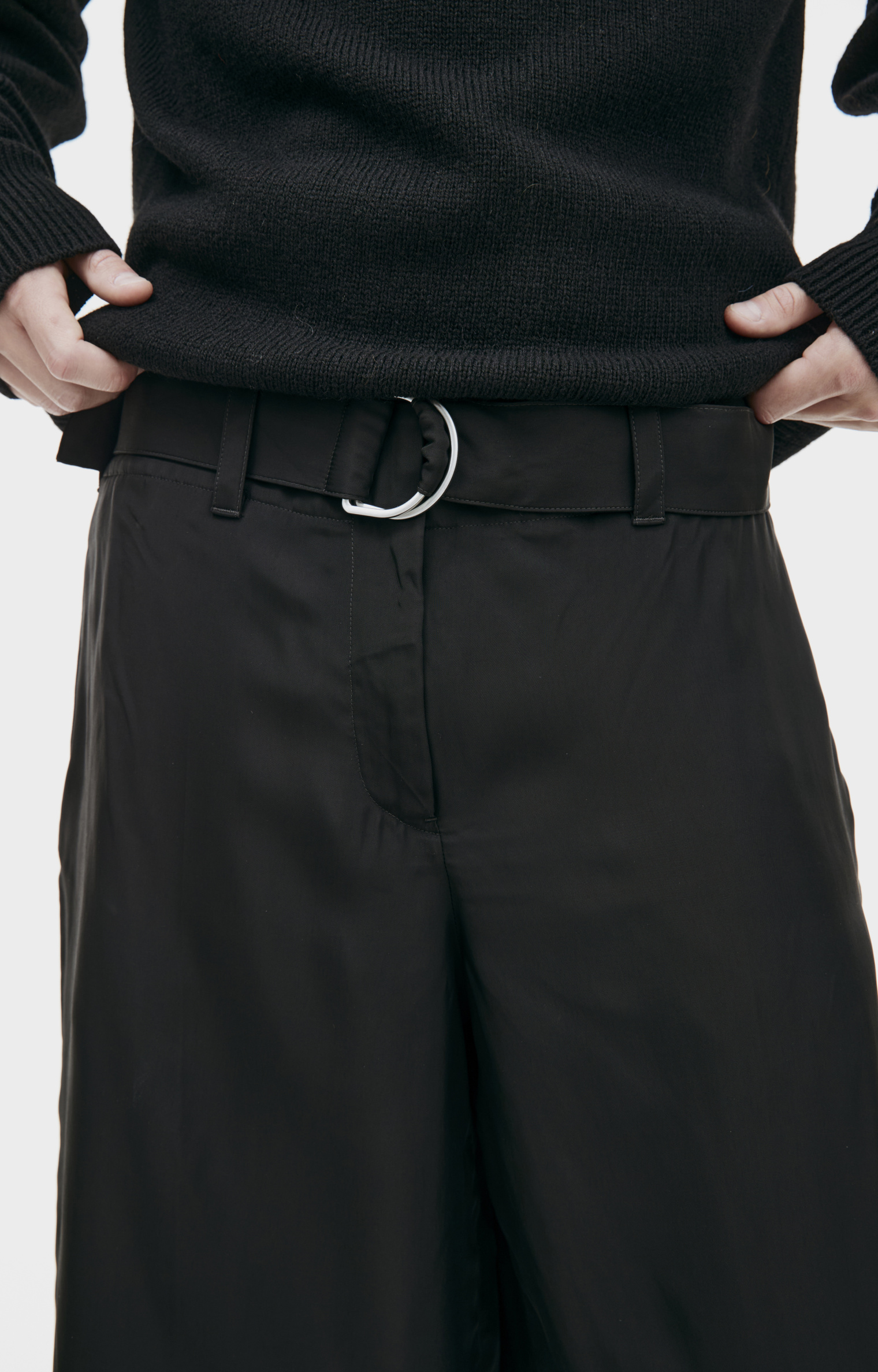 Jil Sander Black shorts with belt