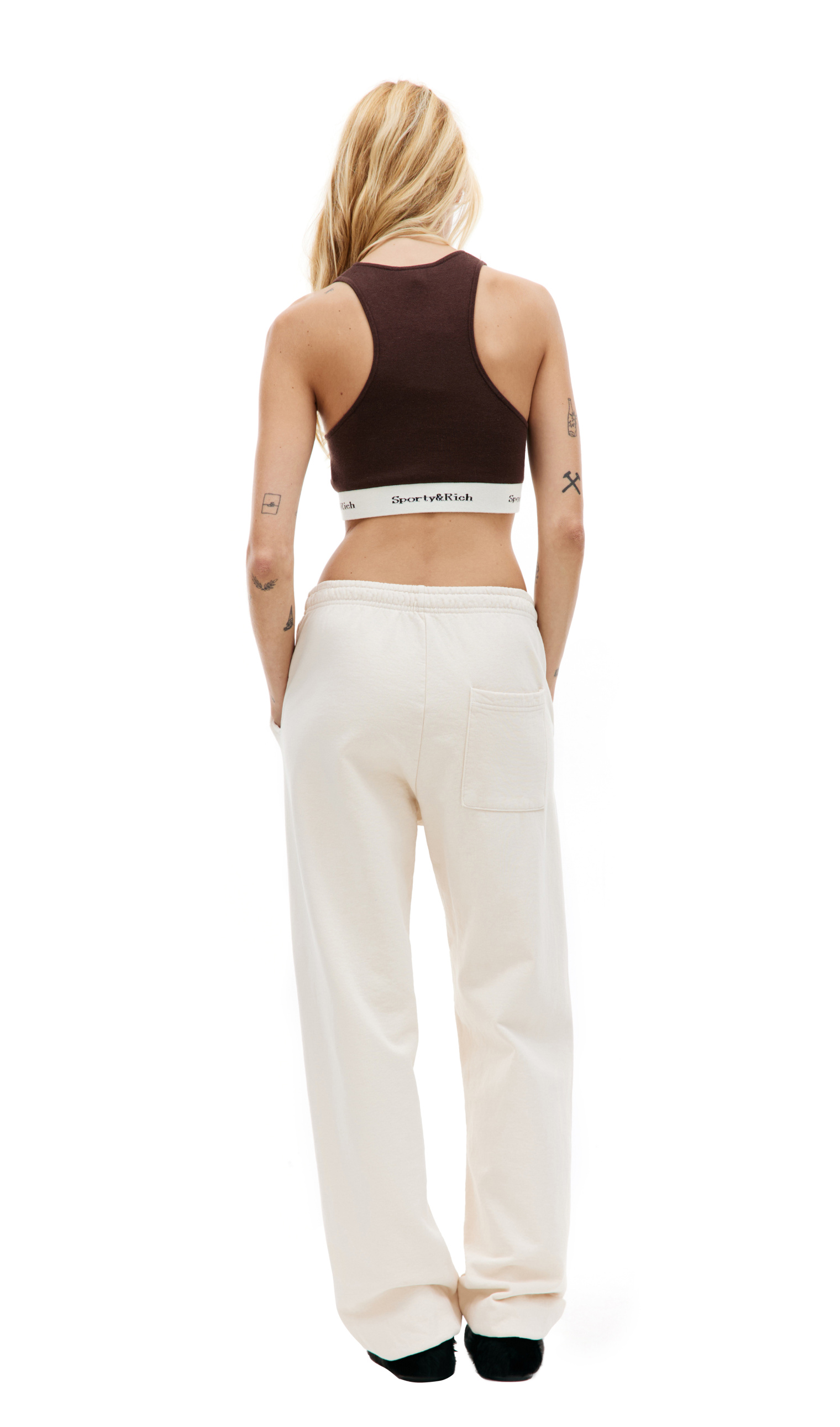 SPORTY & RICH Logo embroidered sweatpants