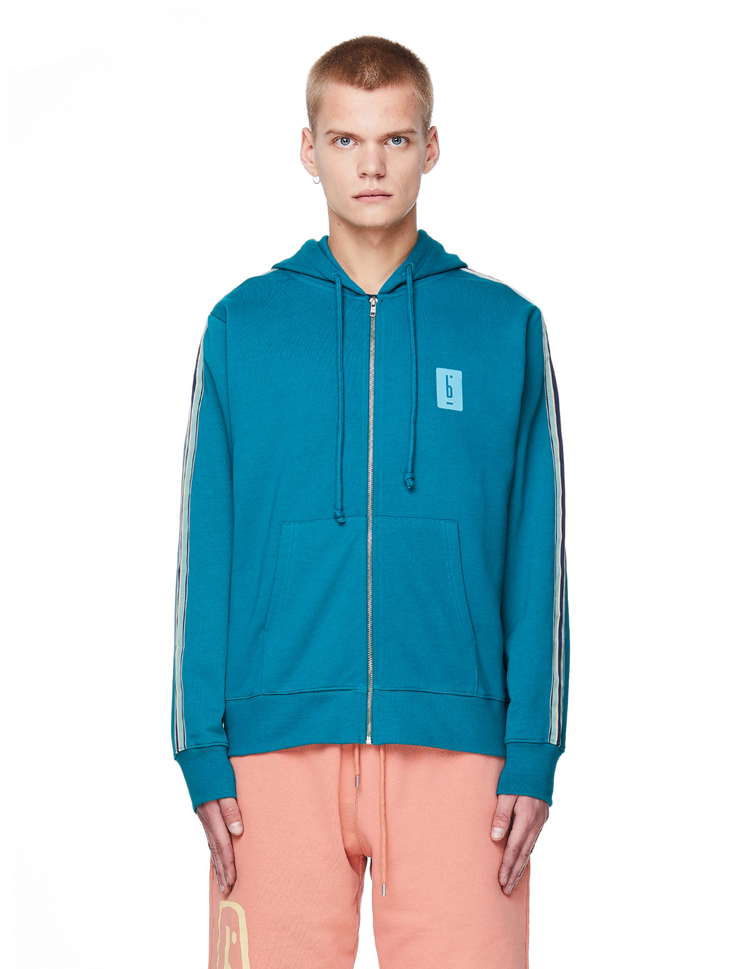 Pigalle Green Cotton Zip-Up Hoodie