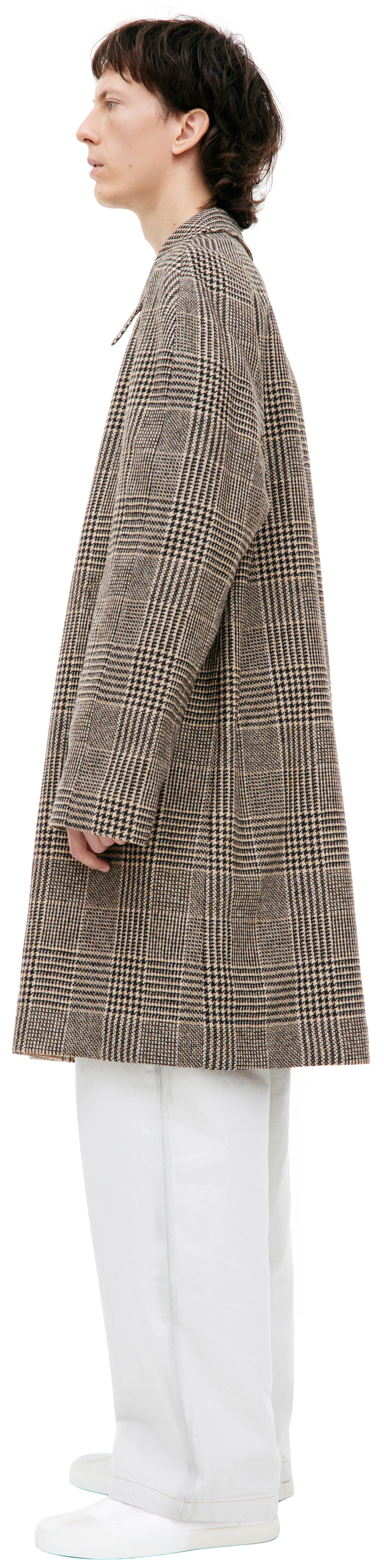 Maison Margiela Double-sided plaid coat