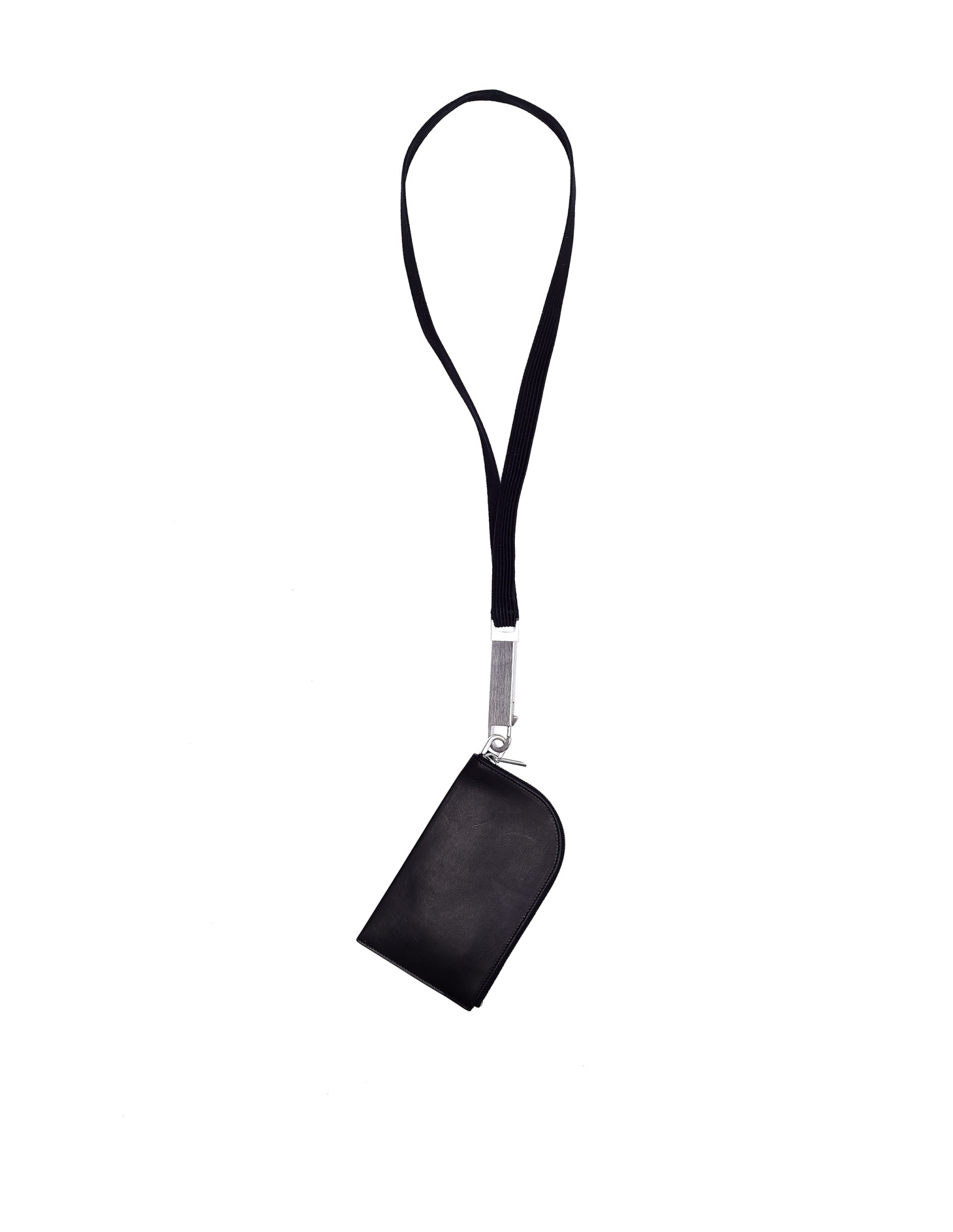 Rick Owens Black Leather Neck Wallet