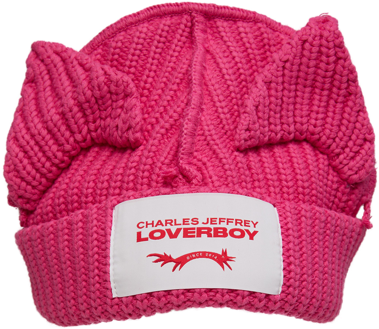 Buy CHARLES JEFFREY LOVERBOY women pink beanie with a patch for