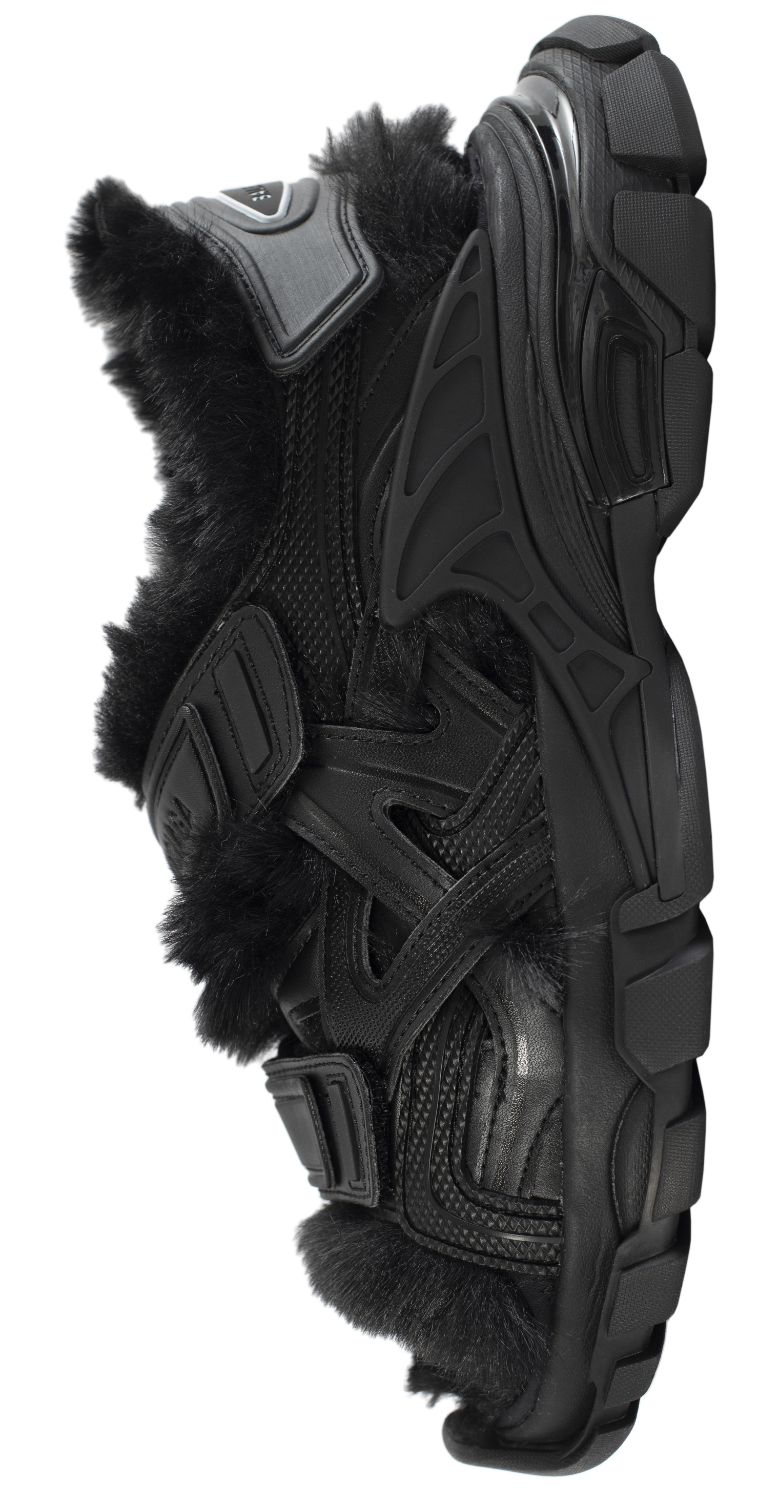 Balenciaga Track sandal fake fur in black