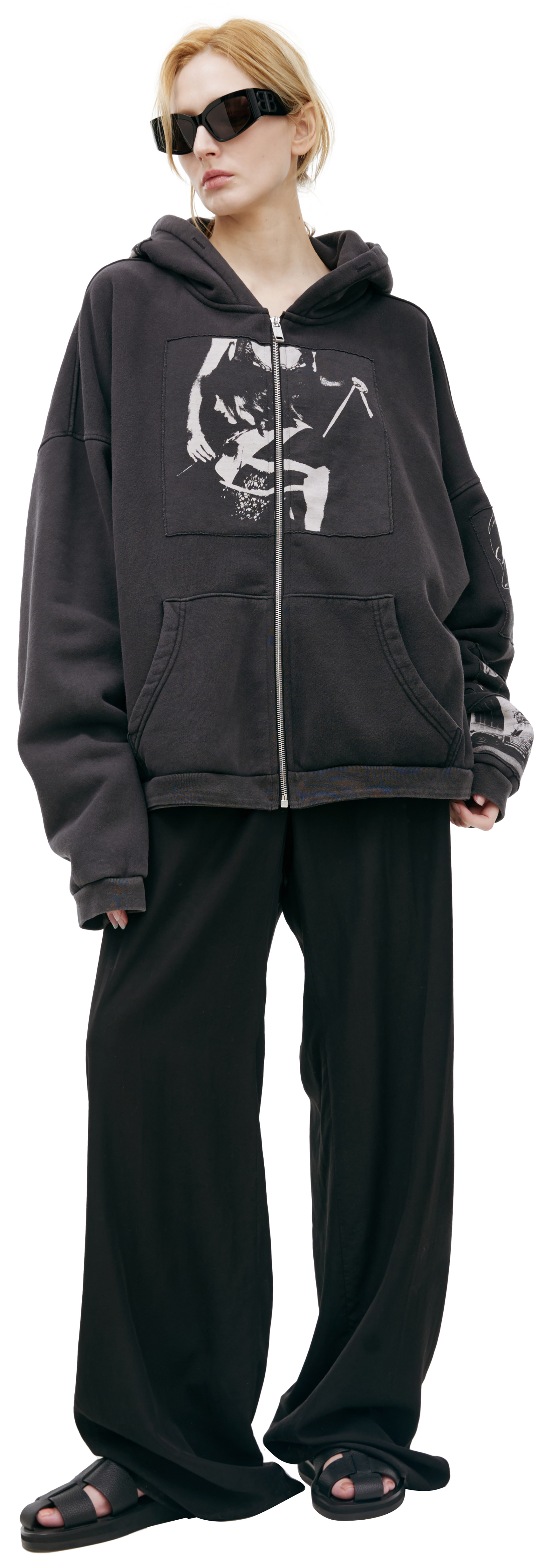 Enfants Riches Déprimés Black hoodie with patches