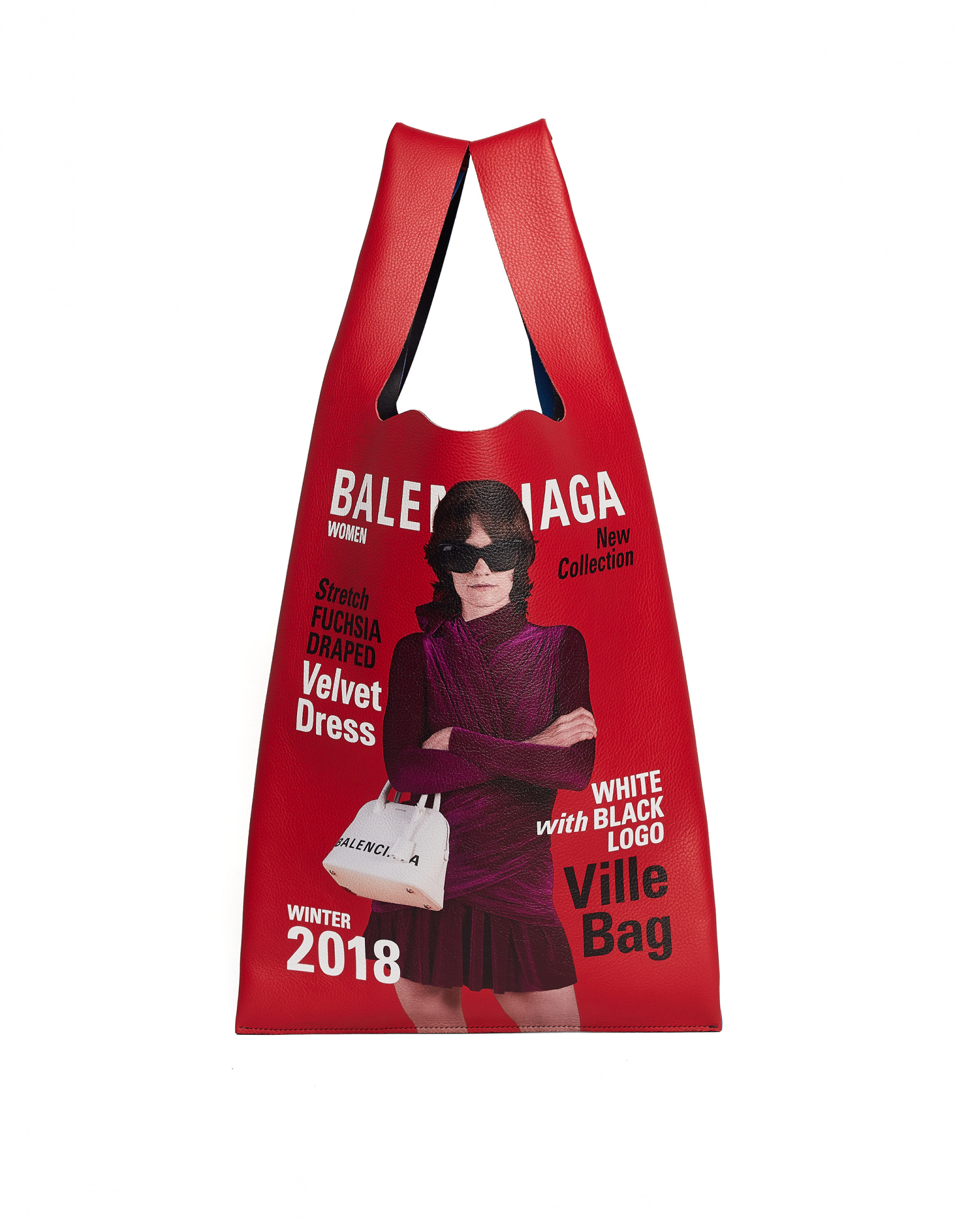 Balenciaga Red/Blue Supermarket M Bag
