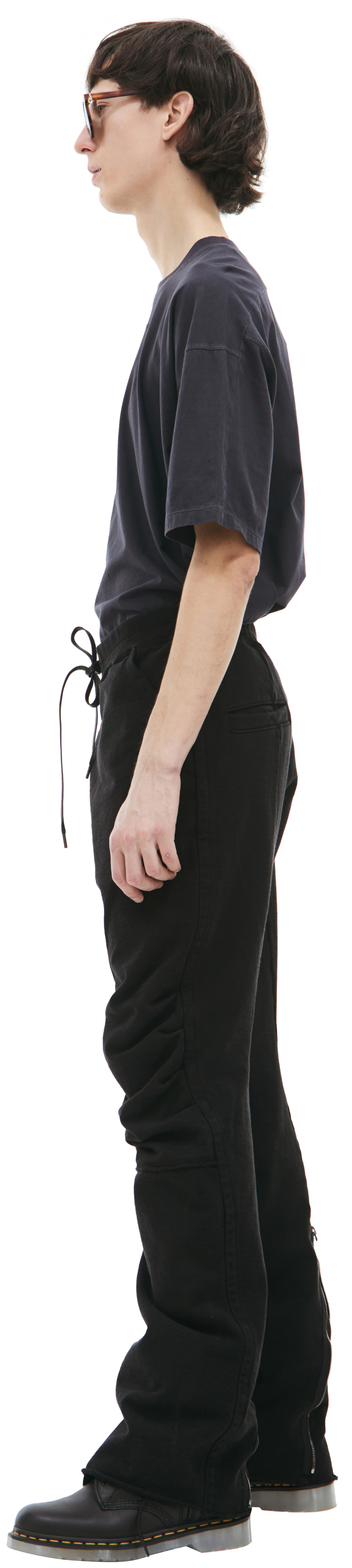 The Viridi-Anne Black trousers with zippers