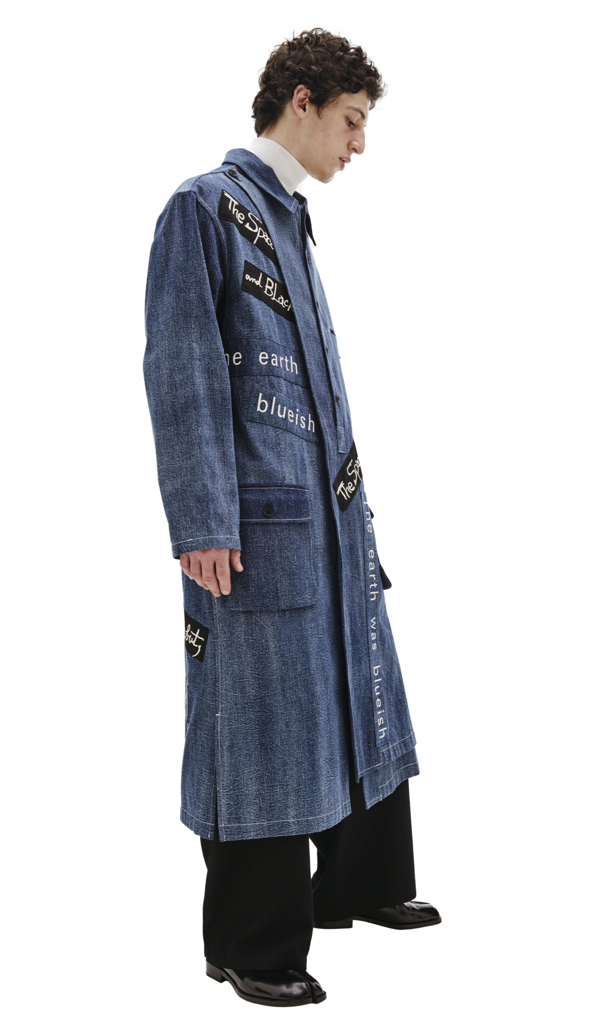 Yohji Yamamoto Синее джинсовое пальто