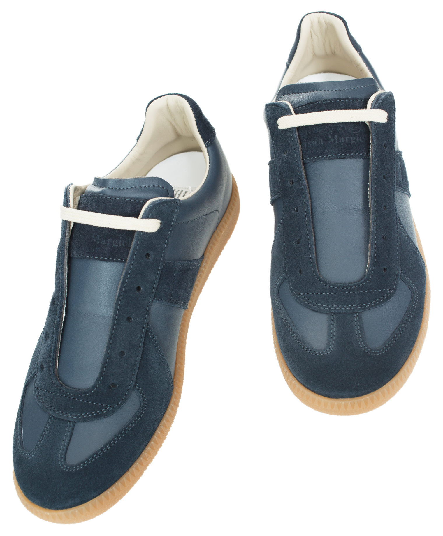 Maison Margiela Navy Leather Tabi Sneakers