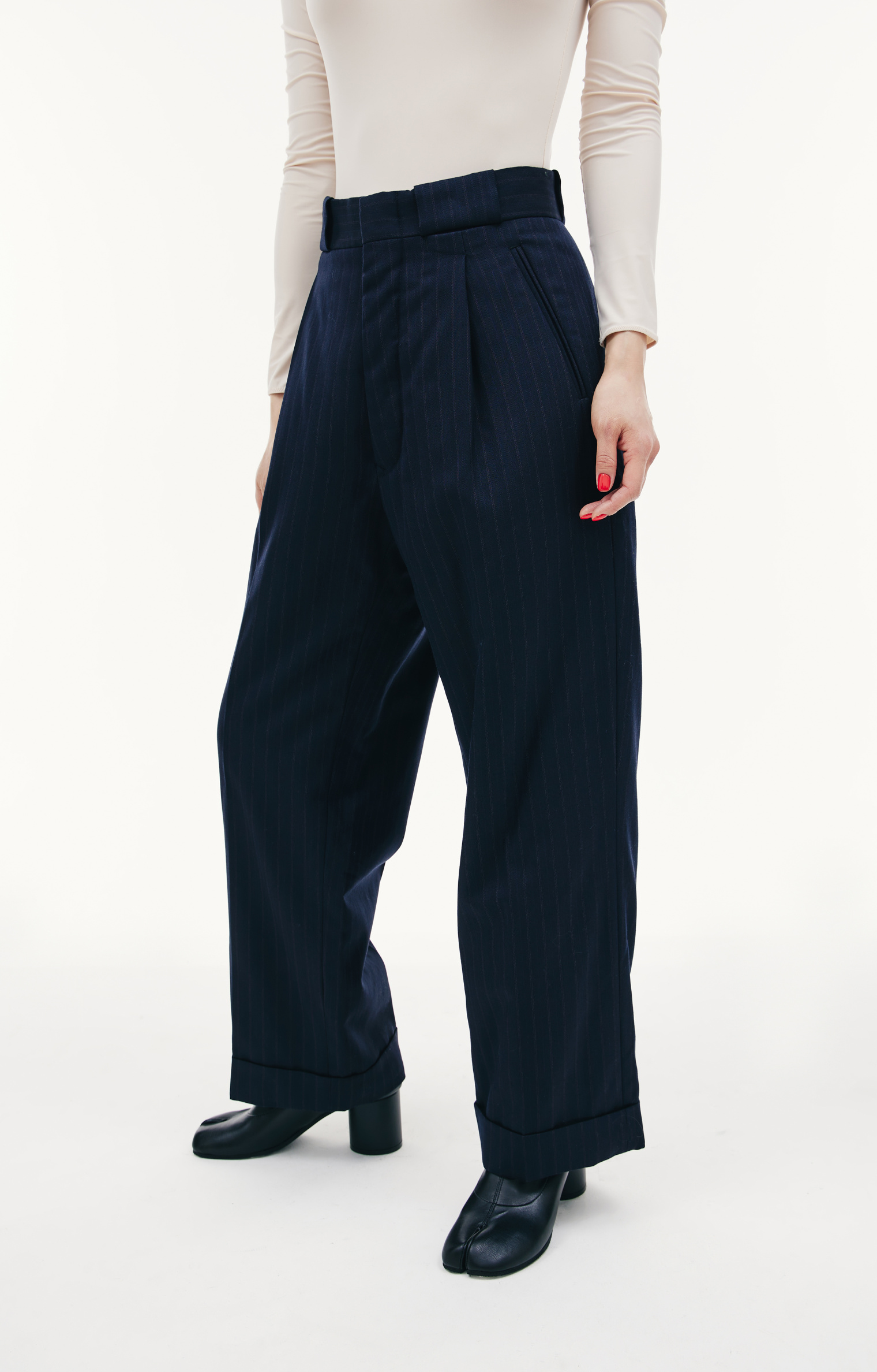 Maison Margiela Striped Padded Wool Trousers