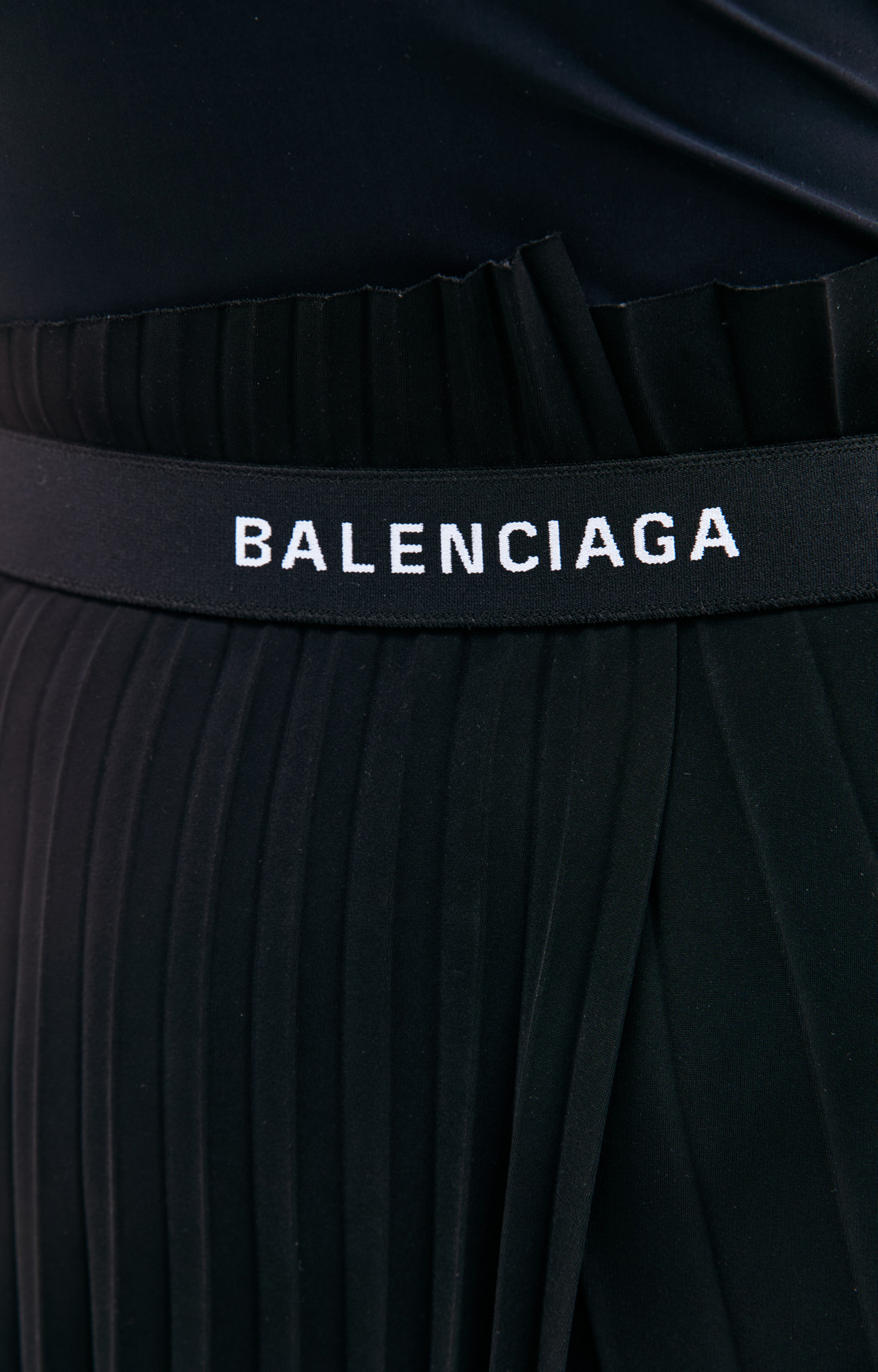 Balenciaga Fancy Black Pleated Skirt