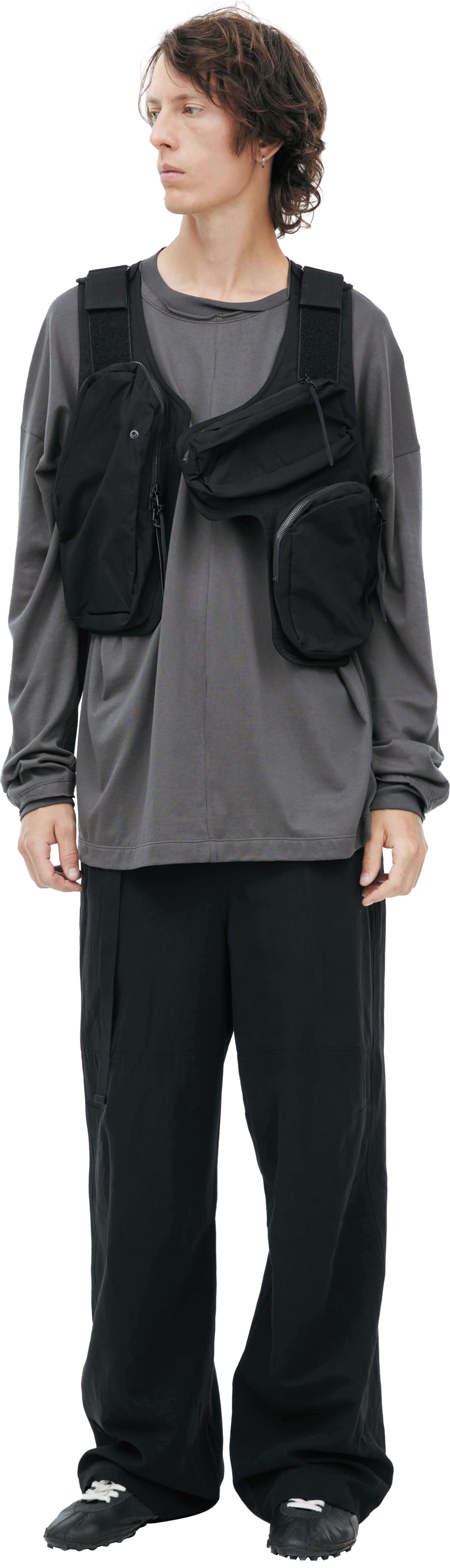 The Viridi-Anne Black vest with pockets