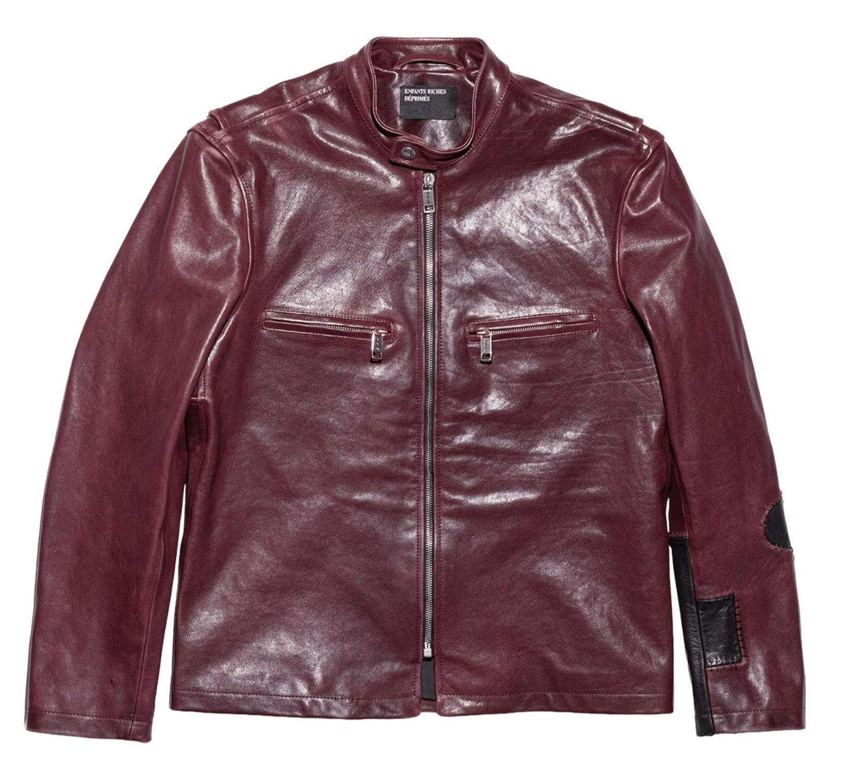 Enfants Riches Déprimés burgundy leather jacket