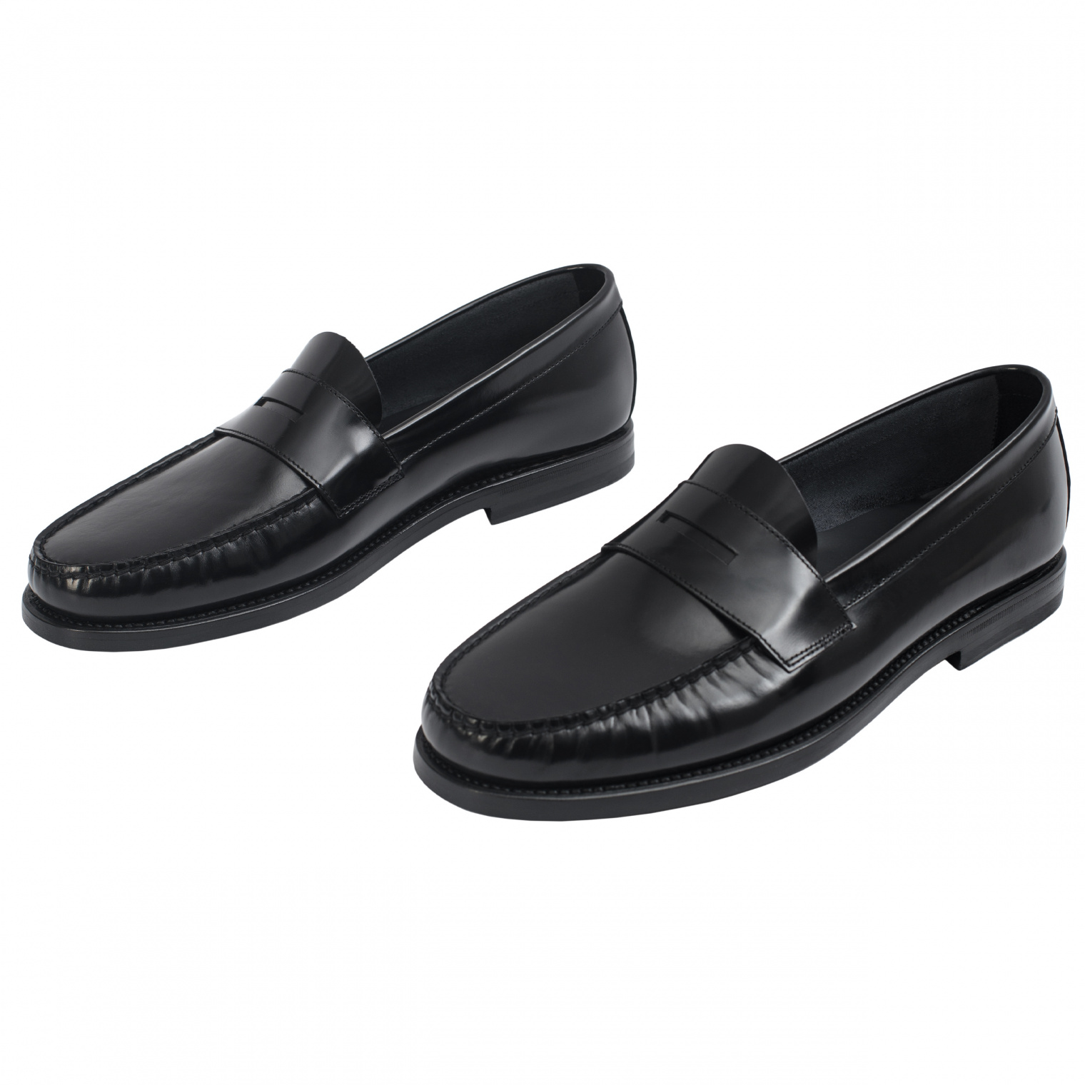 Buy Fear of God men leather penny loafers in black for $695 online