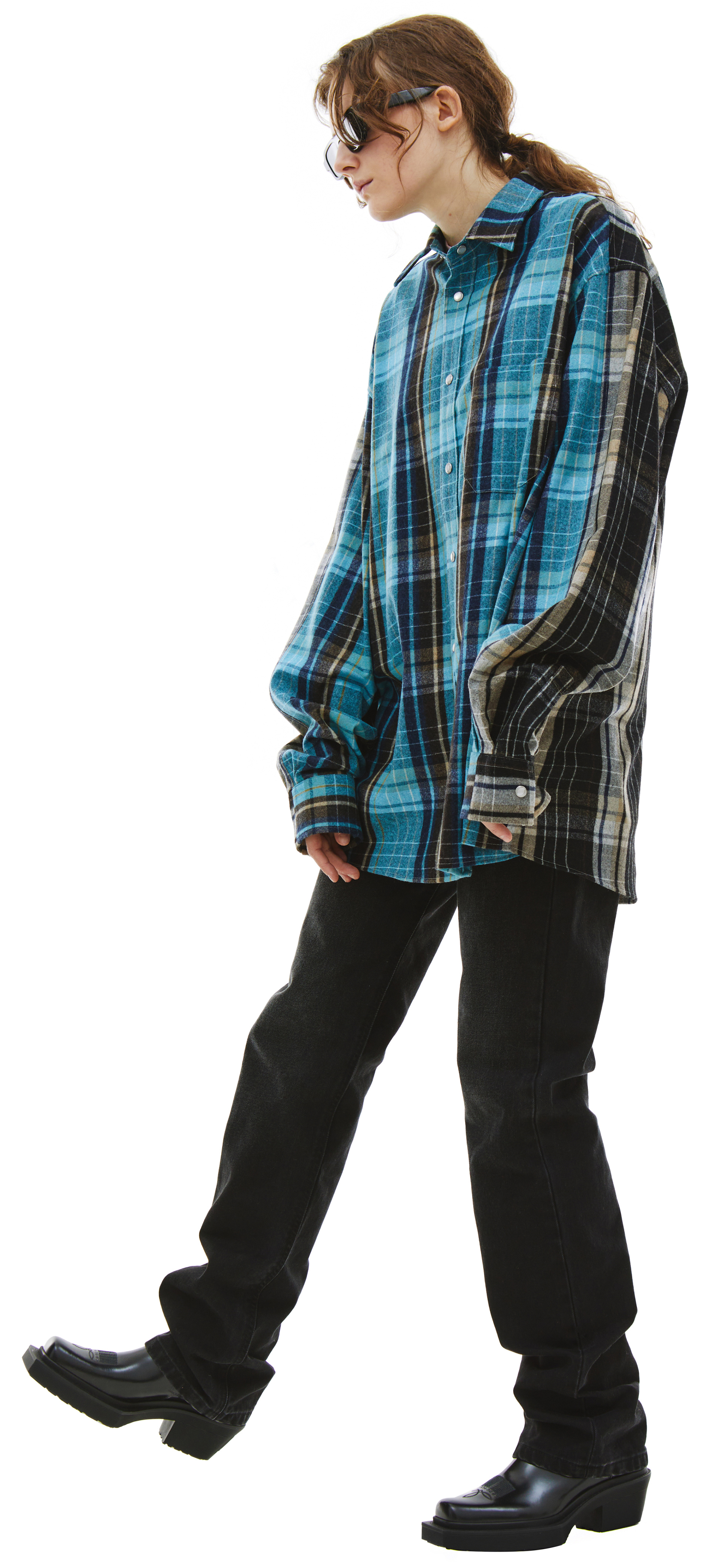 VTMNTS Barcode Plaid Shirt