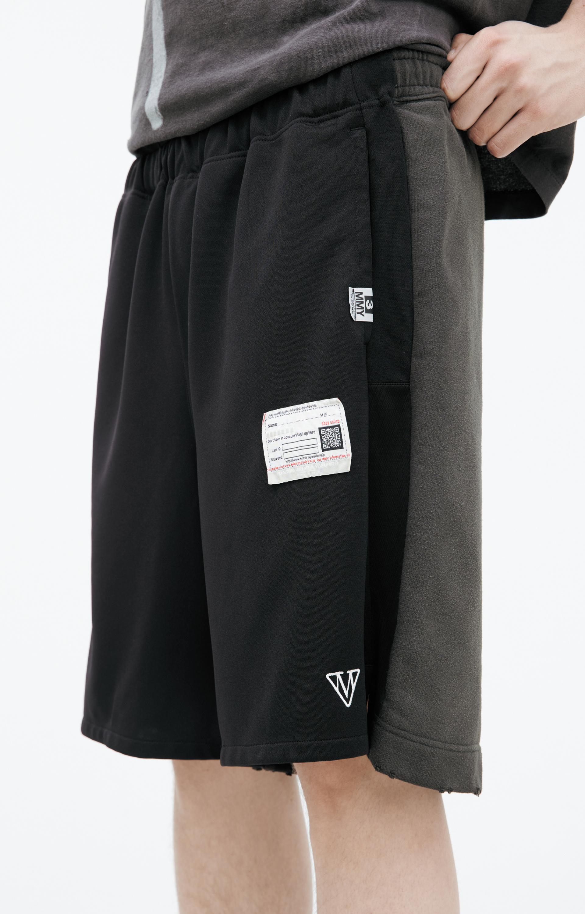 Maison Mihara Yasuhiro Комбинированные шорты из хлопка