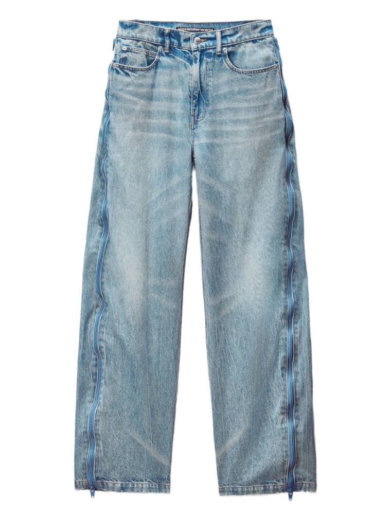Alexander Wang Curved Zipper Pants W/ Basketball Mesh