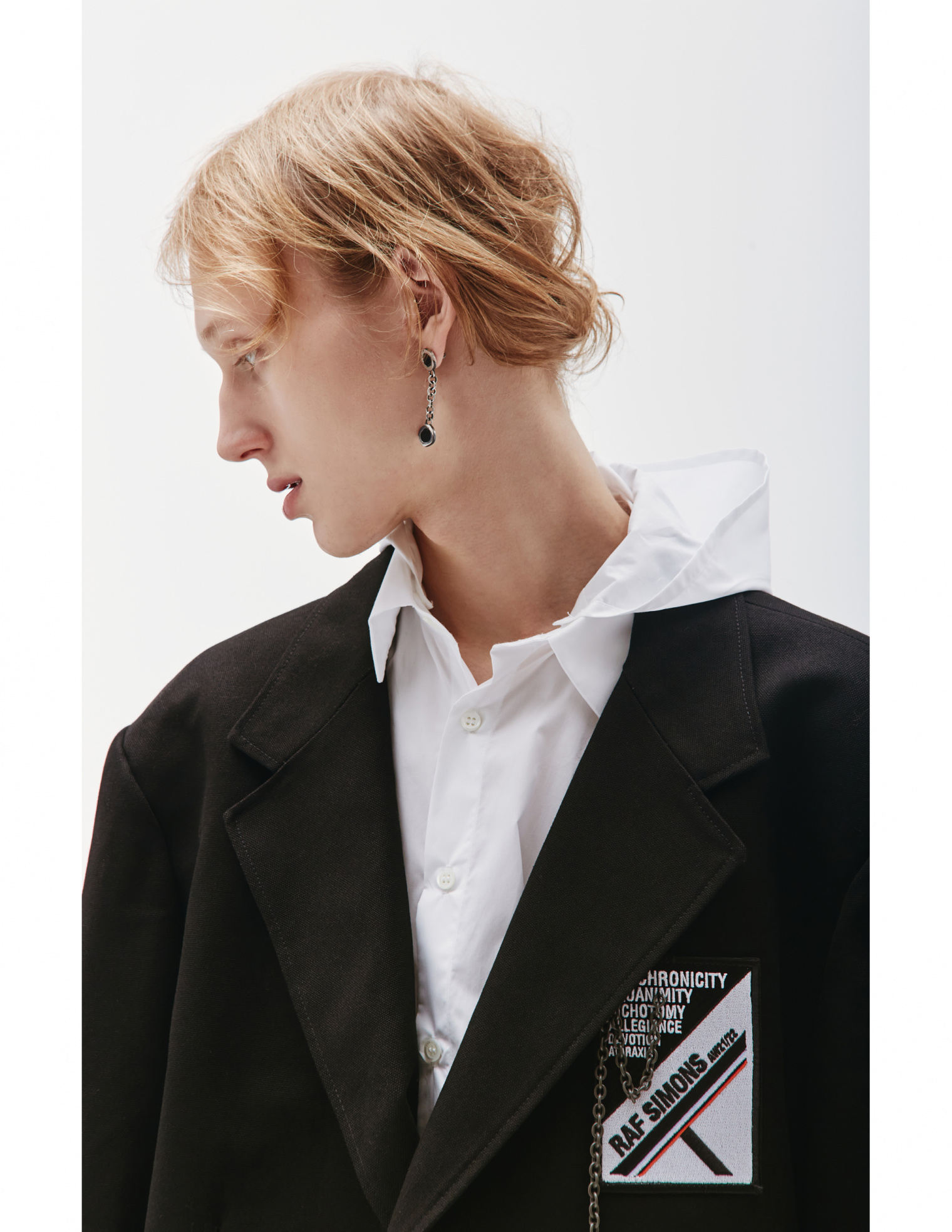 Buy Raf Simons women boxy oversized blazer in black for $1