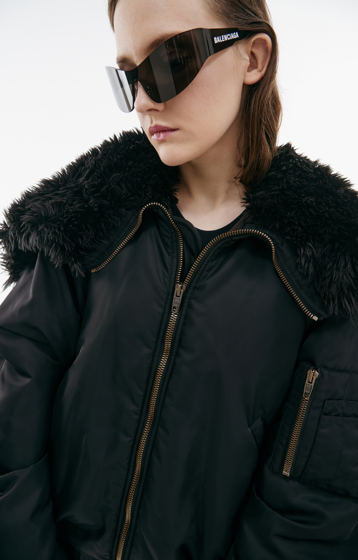 Balenciaga Bomber with fur collar