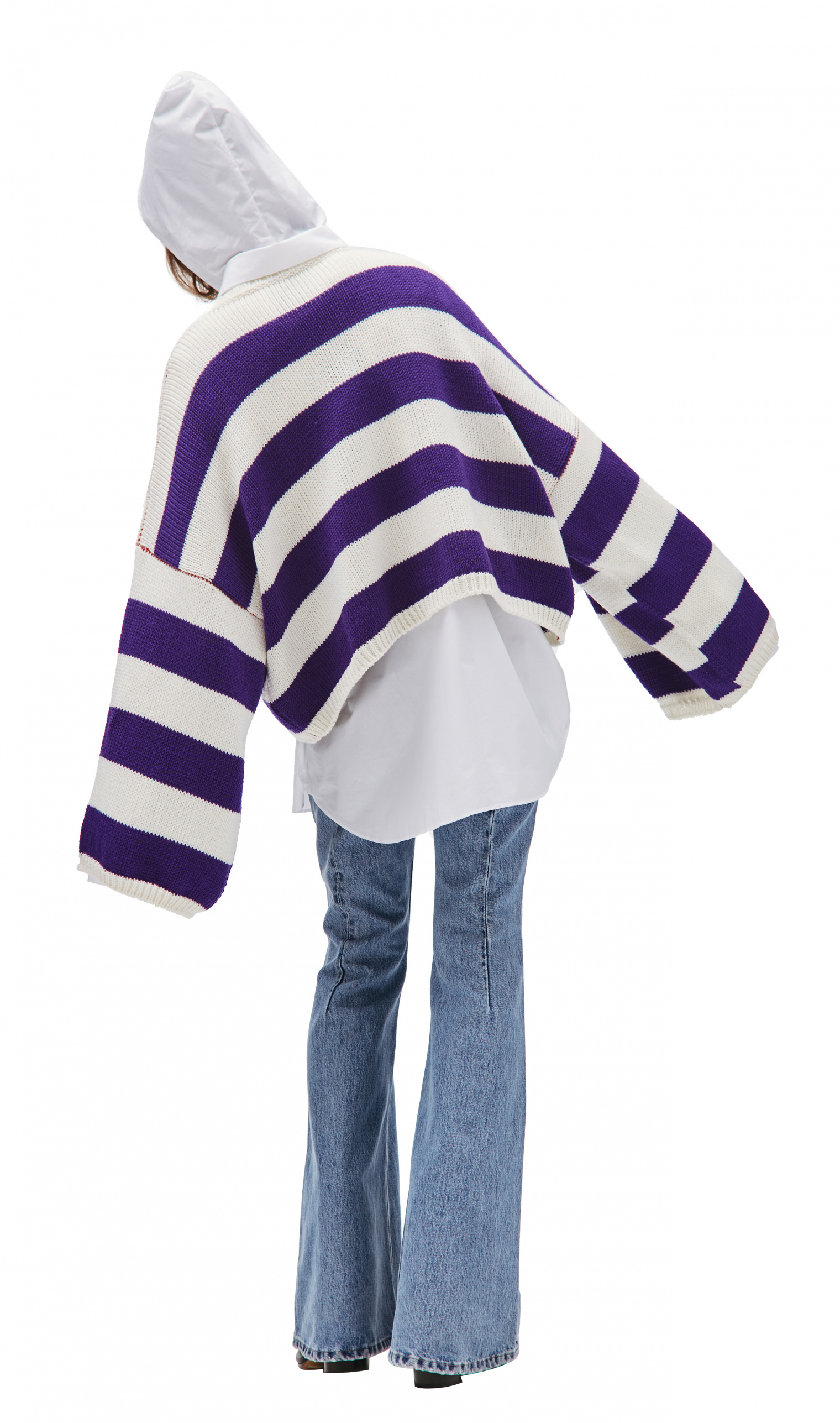 Raf Simons White&Purple RS logo Knit Sweater